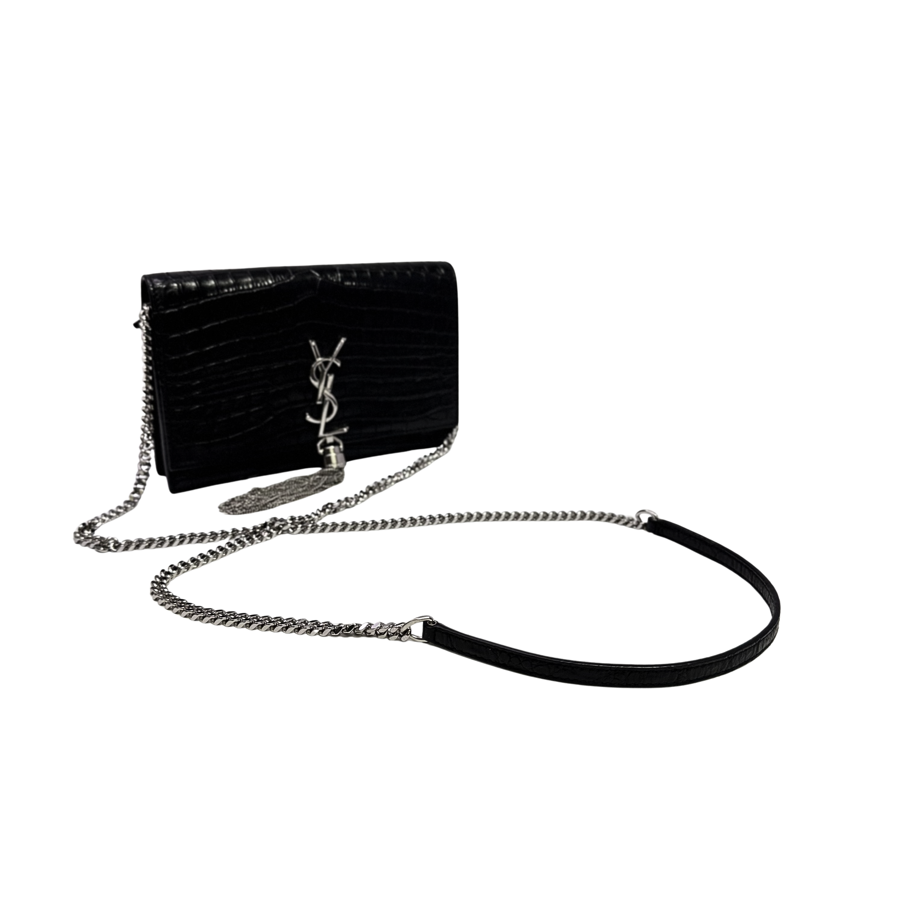 Saint Laurent Kate Shoulder Bag Leather Black