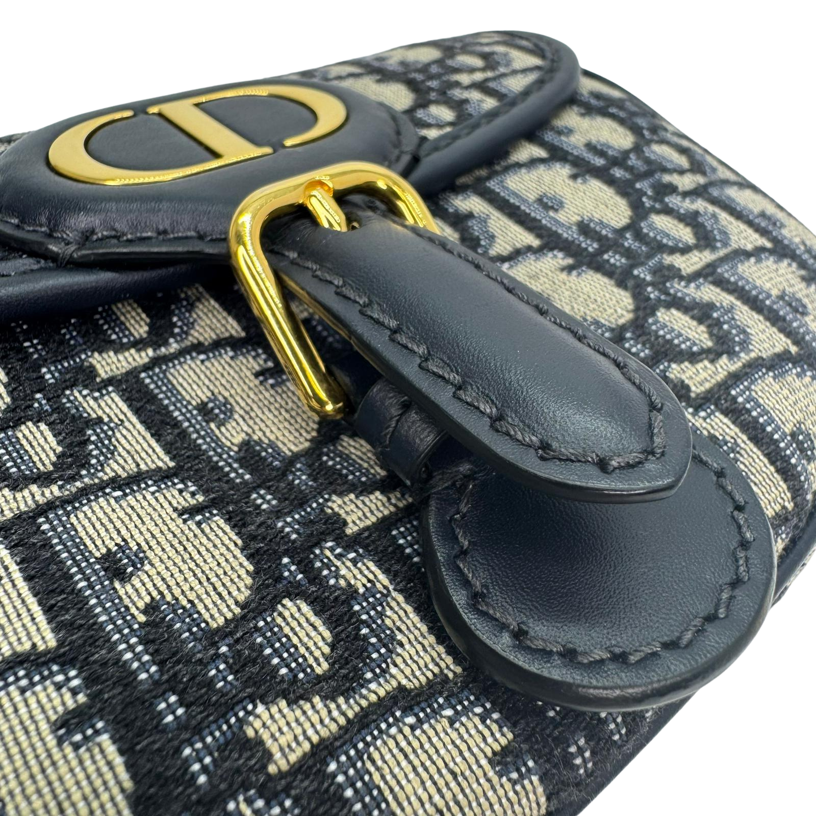 Christian Dior Oblique Small Bobby Flap Shoulder Bag Beige/Black