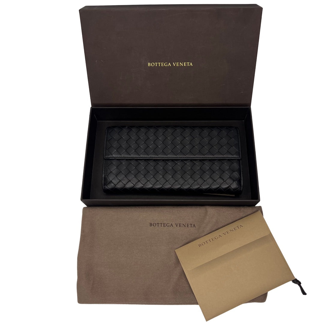 Bottega Veneta Nappa Intrecciato Continental Wallet Black