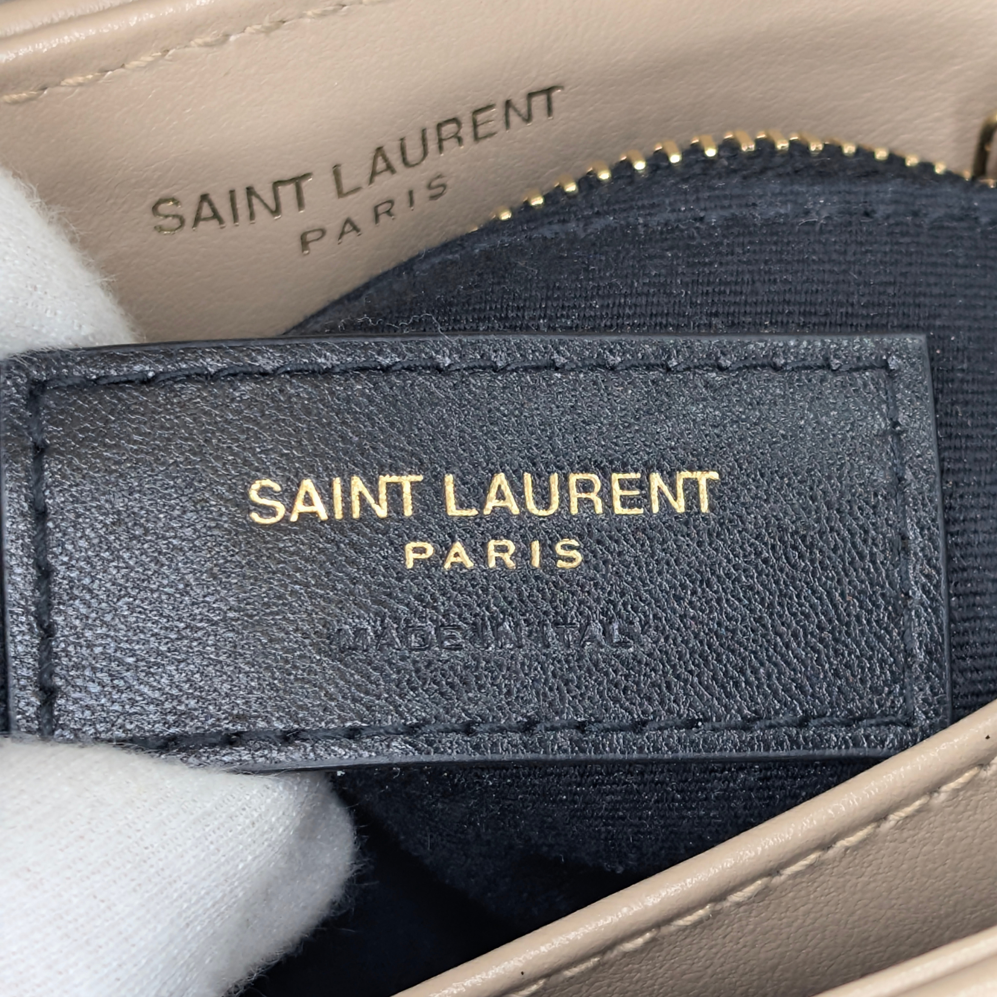Saint Laurent Mini Lou Lou Shoulder Bag Beige