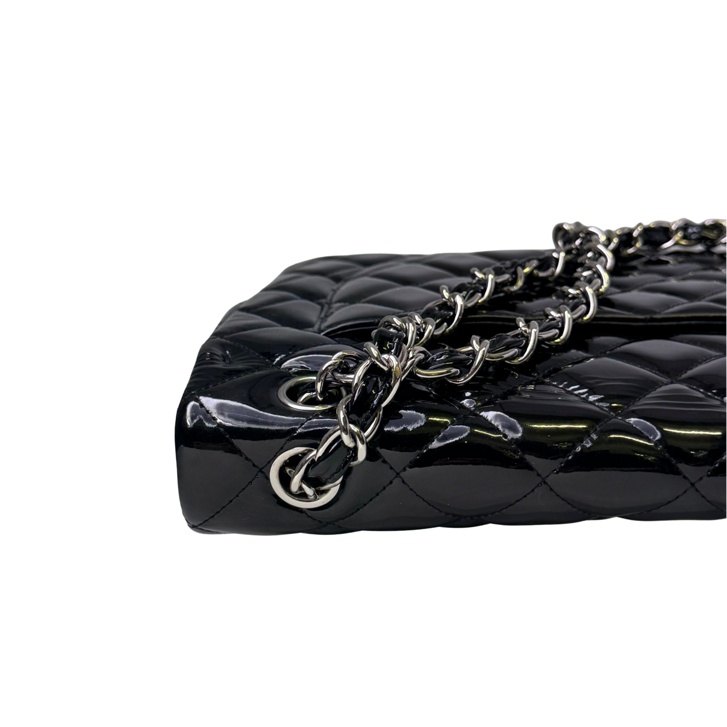 Chanel Maxi Flap Patent Leather Bag Black