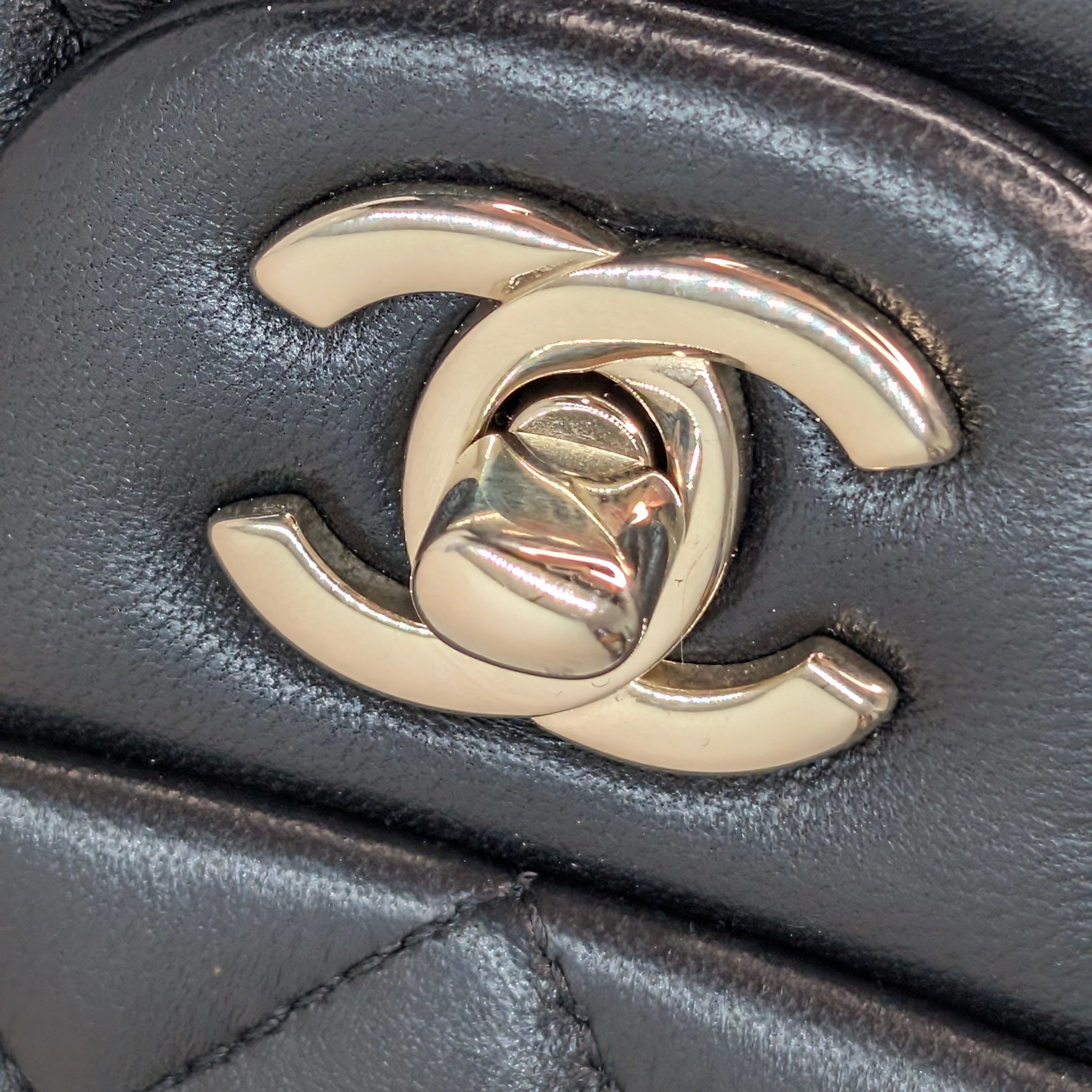 Chanel Classic Flap Mini Square Black Lambskin GHW Microchipped