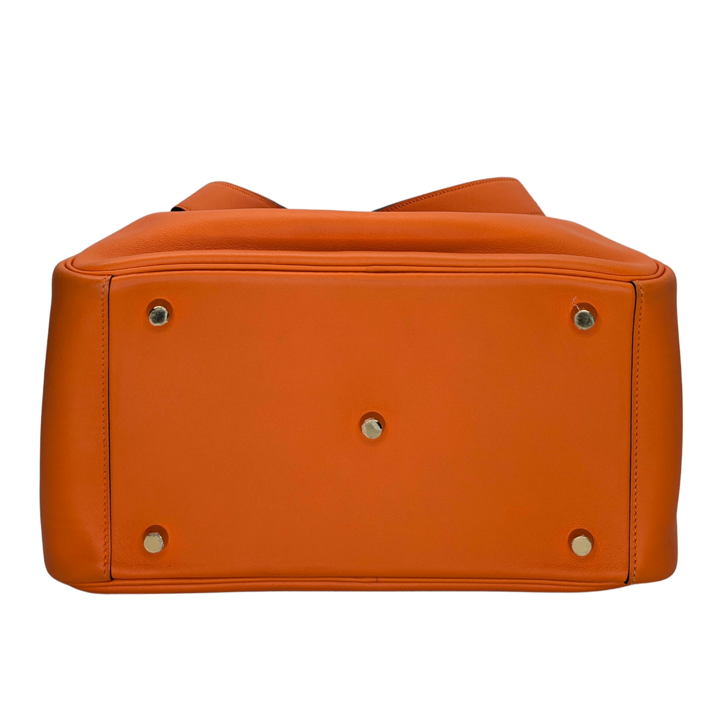 Hermes Lindy 30 Swift Leather Orange LGHW X Stamp