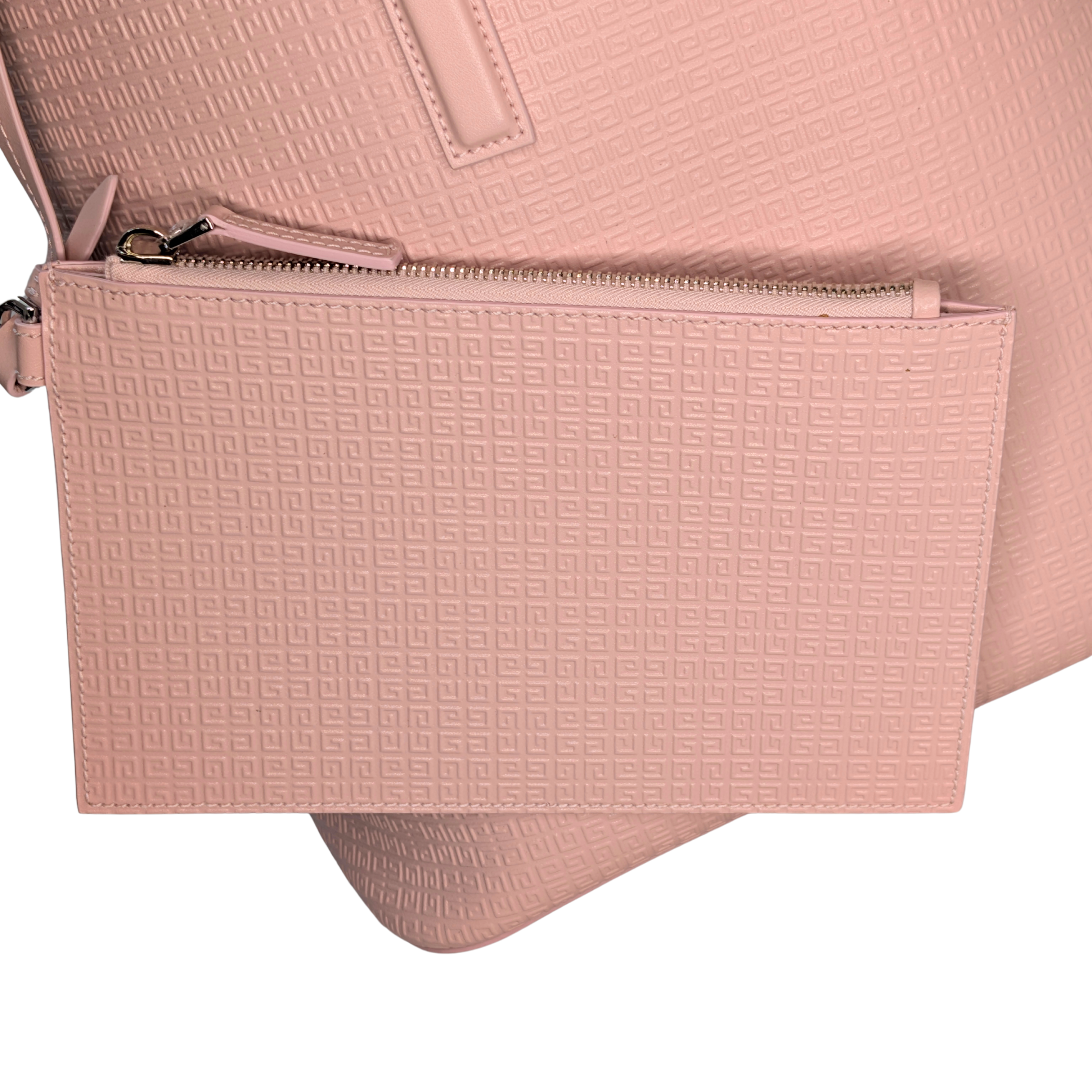 Givenchy Calfskin Logo Embossed Wing Shopper Tote Bag Blush Pink