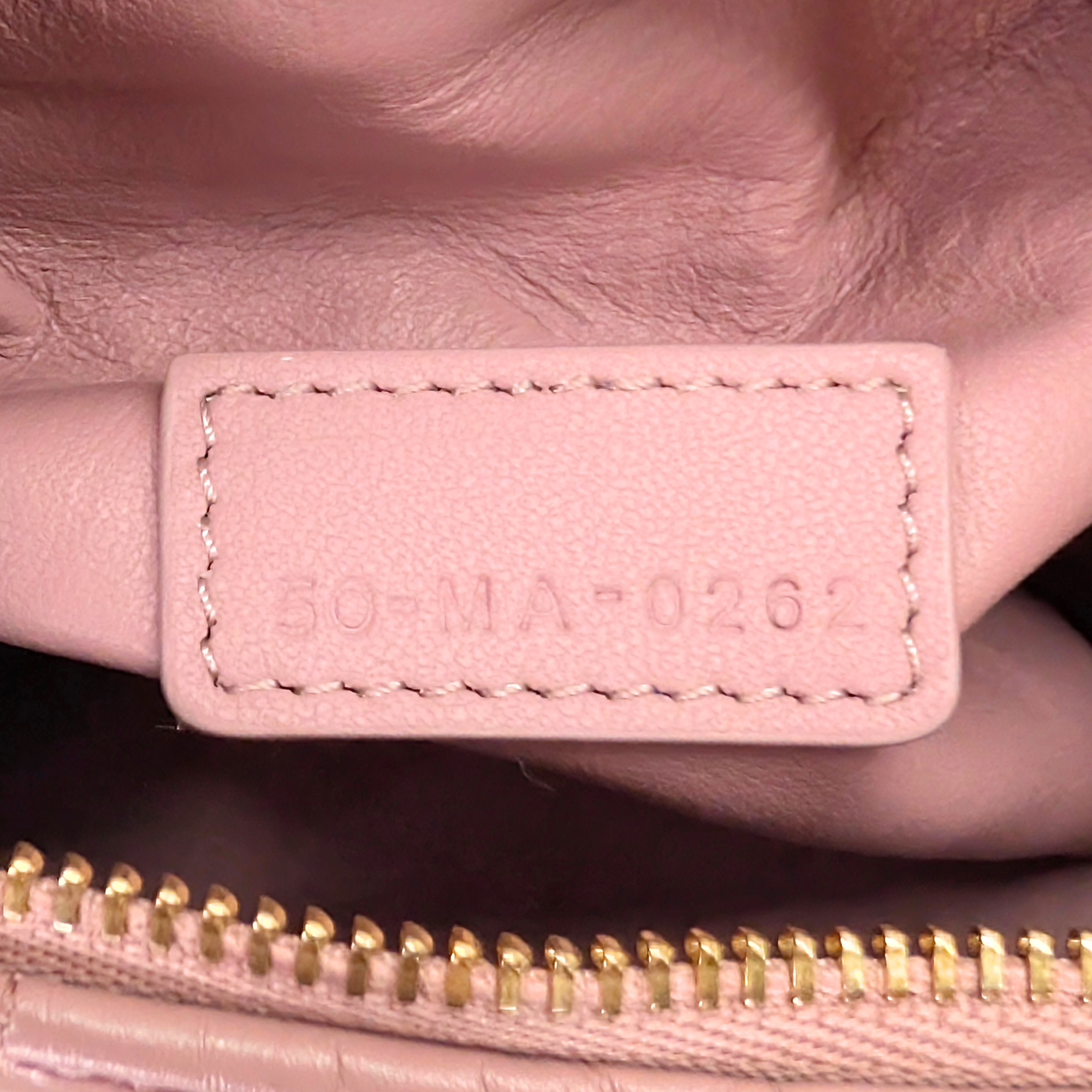 Dior Macrocannage Nomad Travel Pouch Bag Calfskin Pink