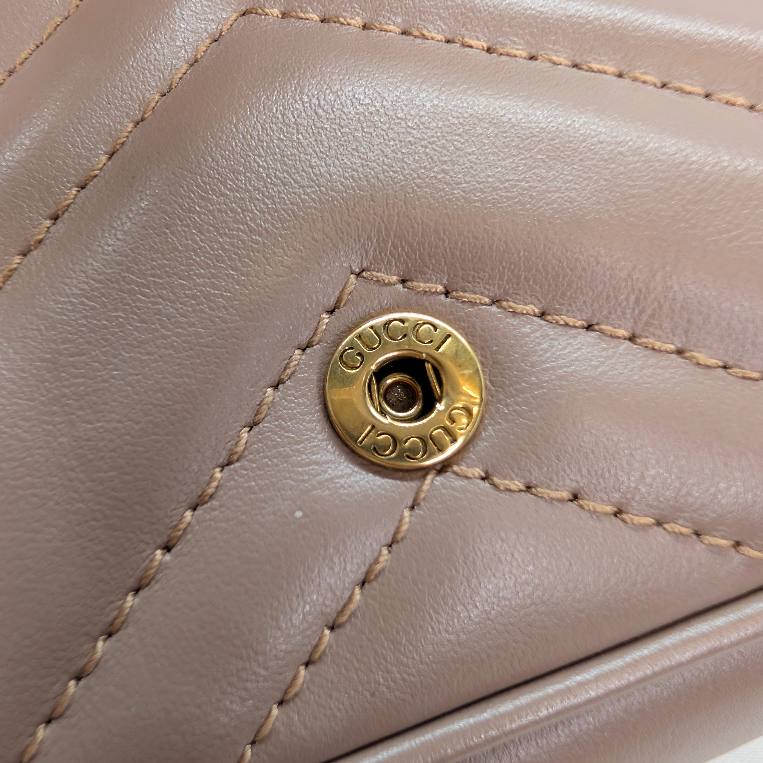 Gucci GG Marmont Matelasse Super Mini Shoulder Bag Taupe