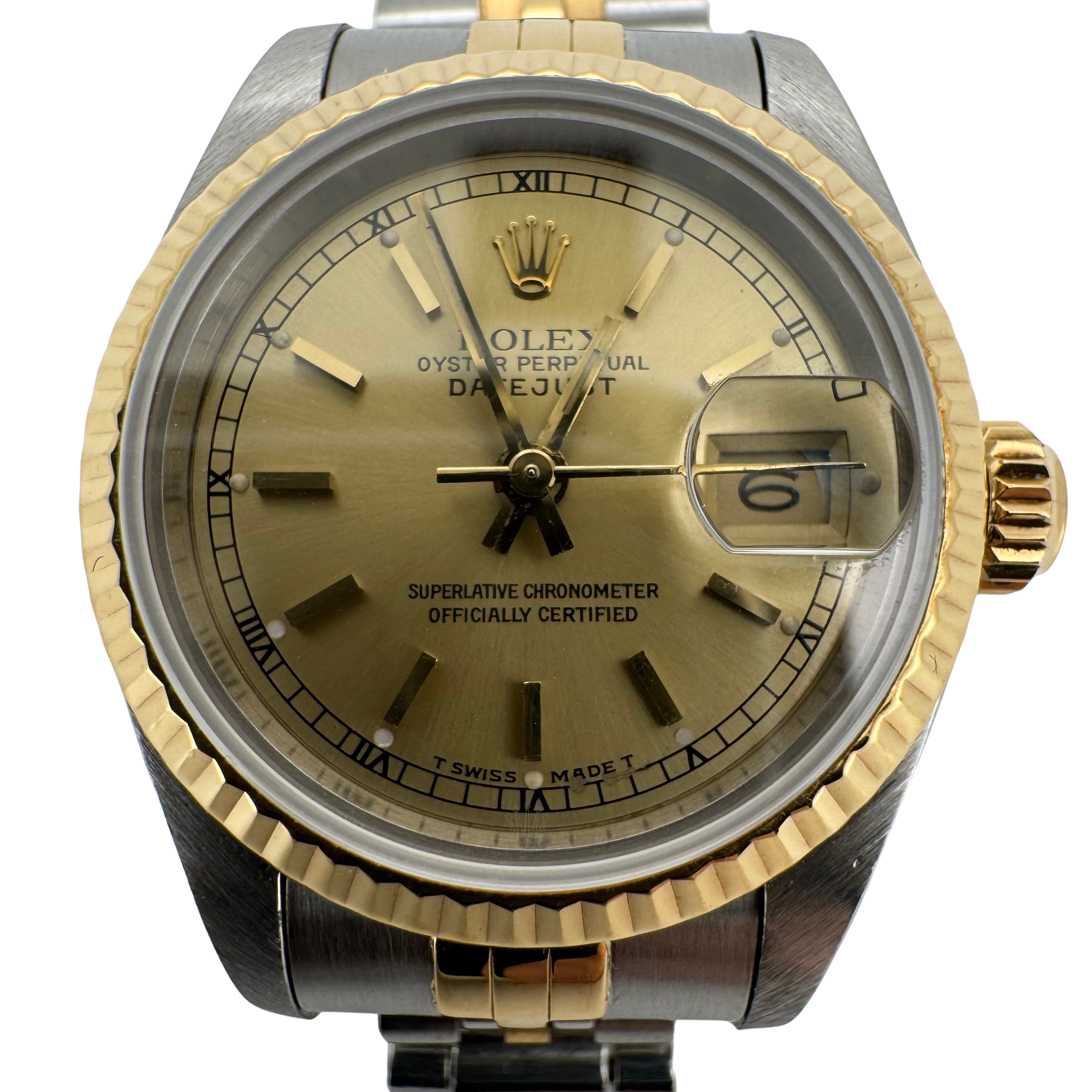 Rolex Datejust 26mm 69173 Two-Tone Champagne Dial 1990 Women's Watch - Lost Designer
