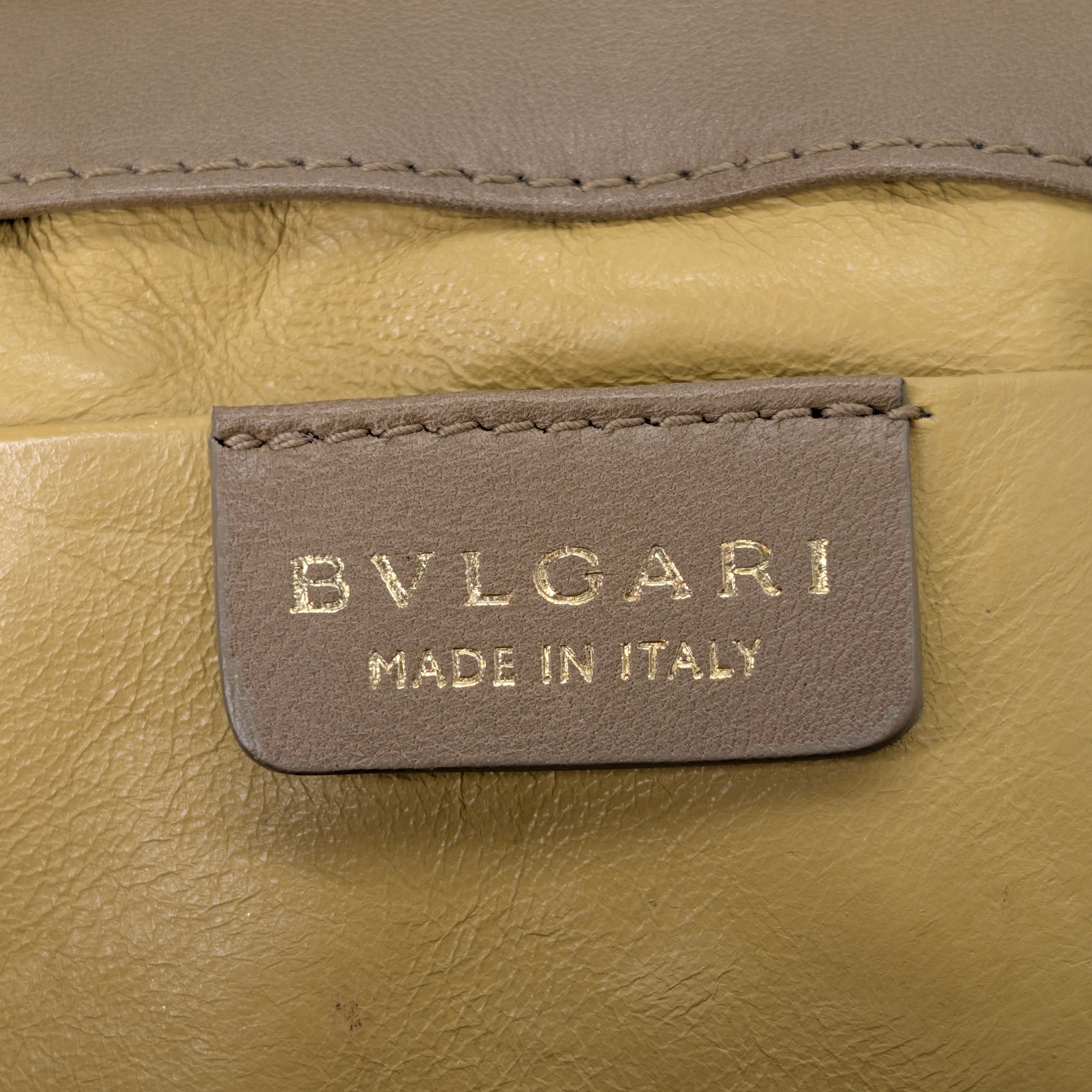 Bvlgari Lizard Skin Handbag Beige