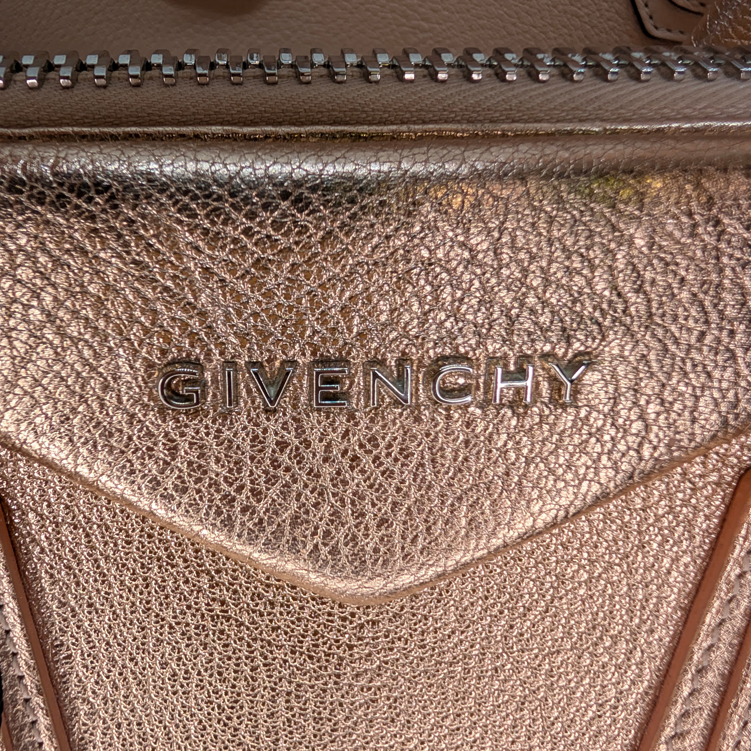 Givenchy Antigona Small Sugar Goatskin Metalic Pink Bag