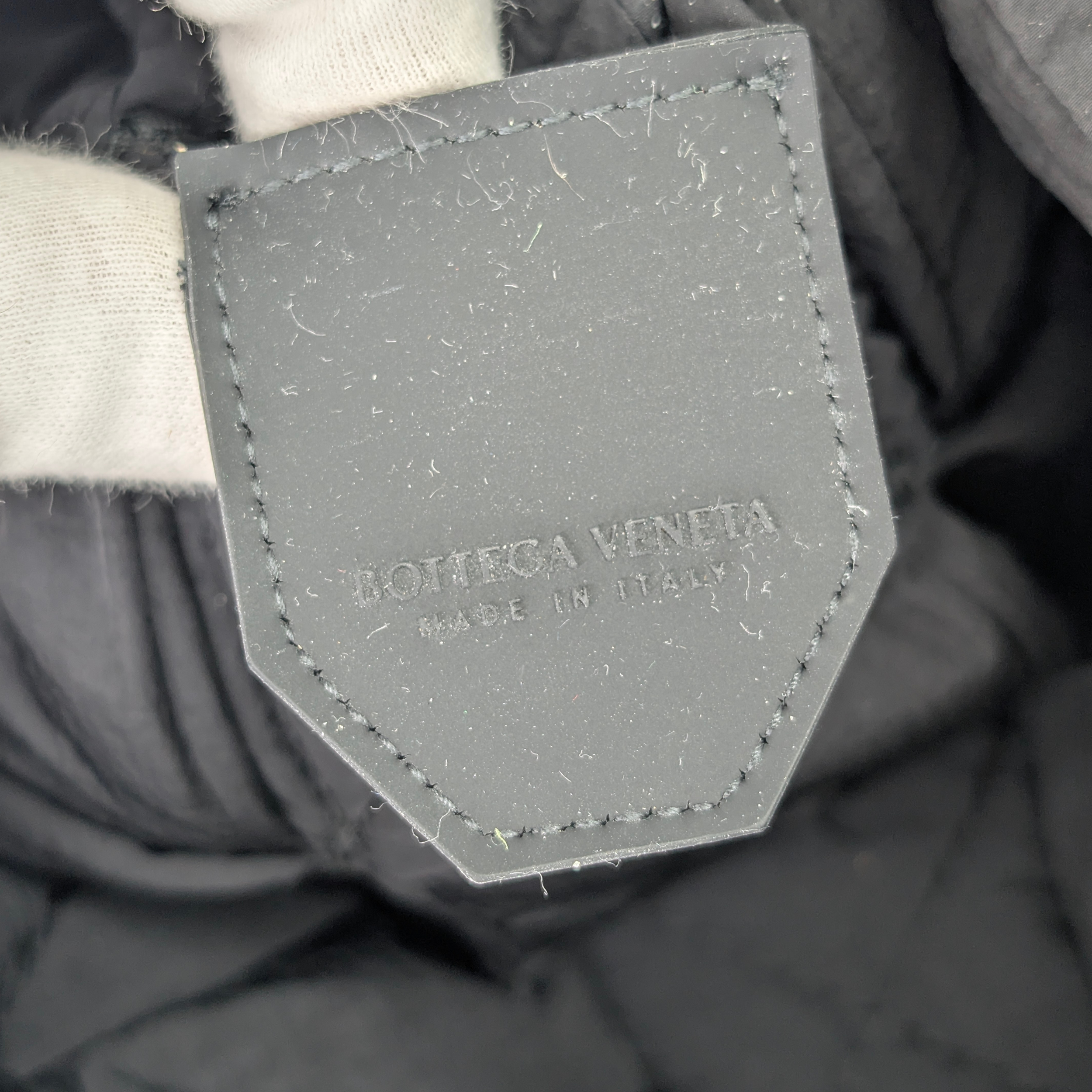 Bottega Nylon Intrecciato Padded Tech Cassette Bag Black