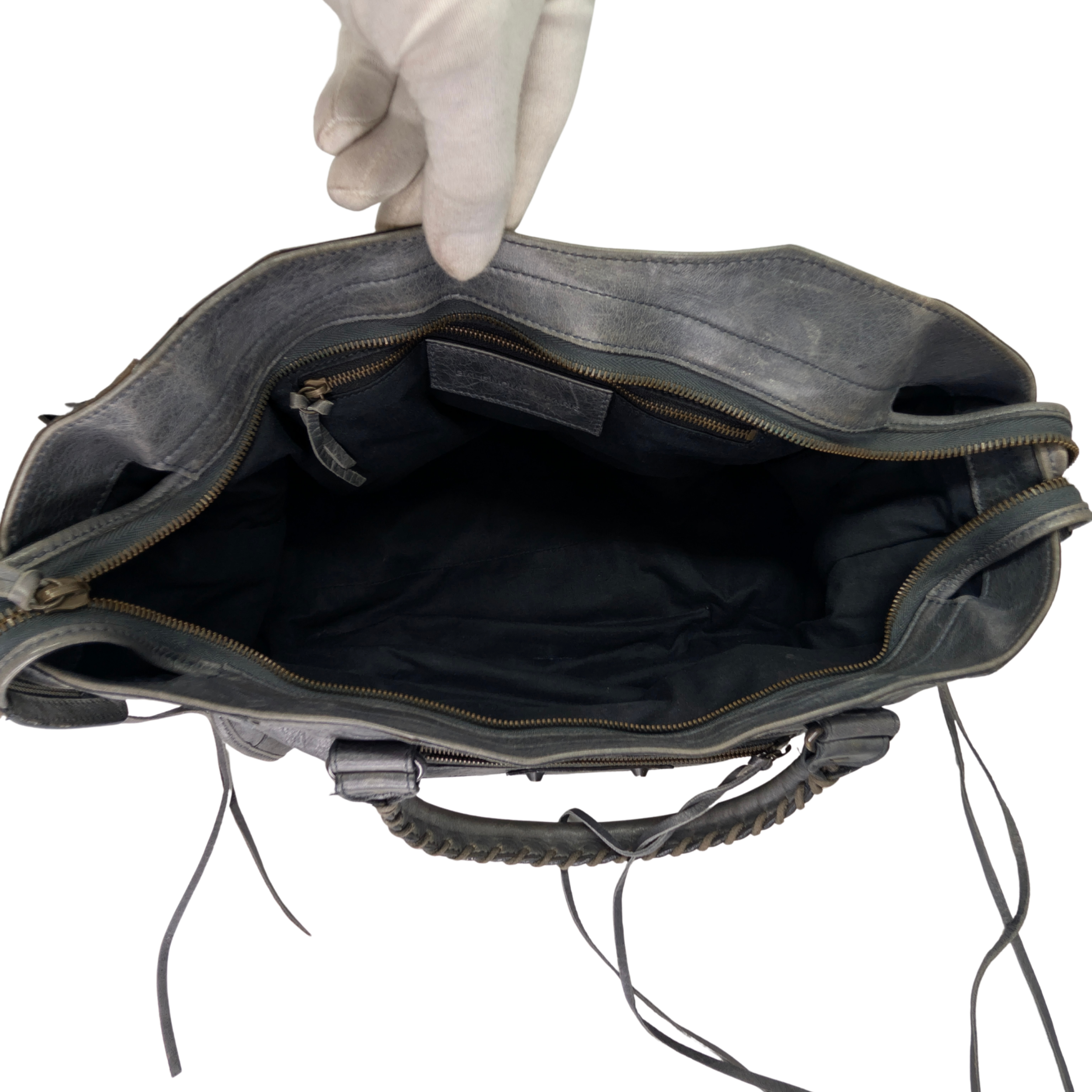 Balenciaga Motorcycle City Shoulder Bag Grey