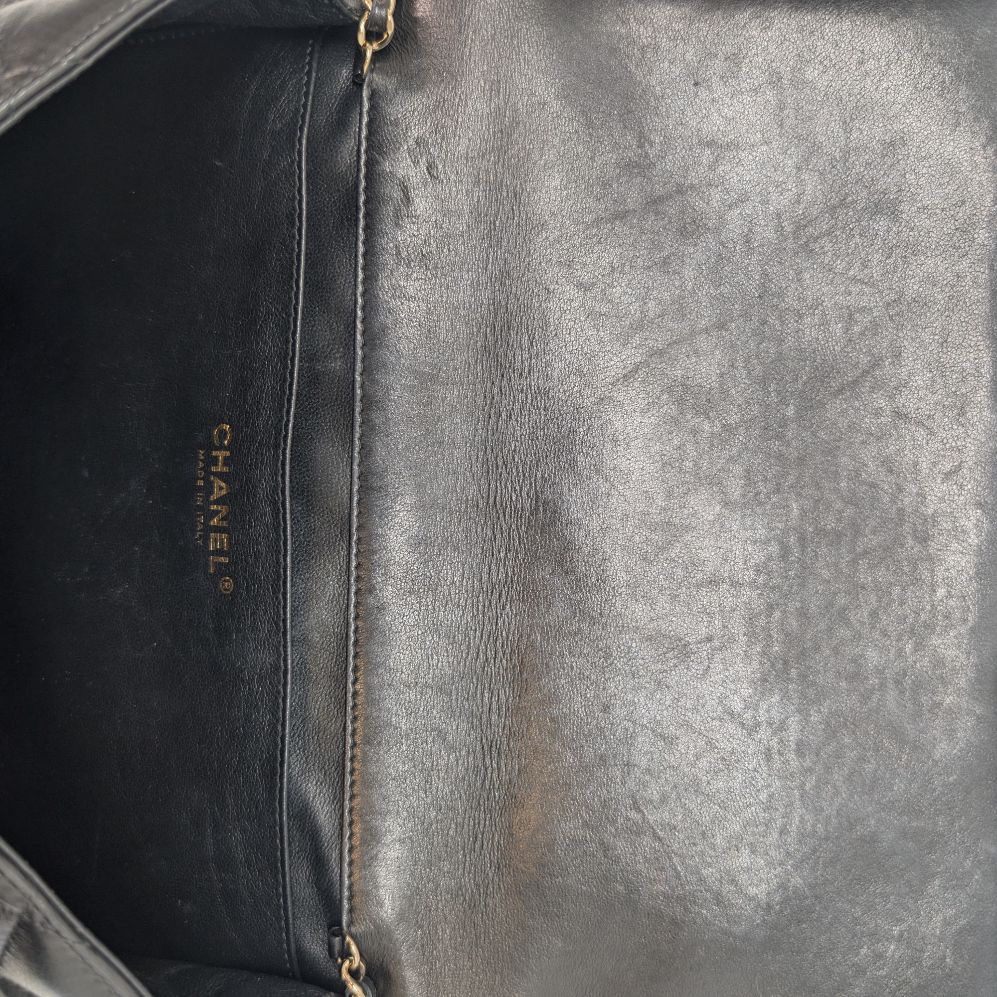 Chanel Classic Quilted Clutch With Chain Black