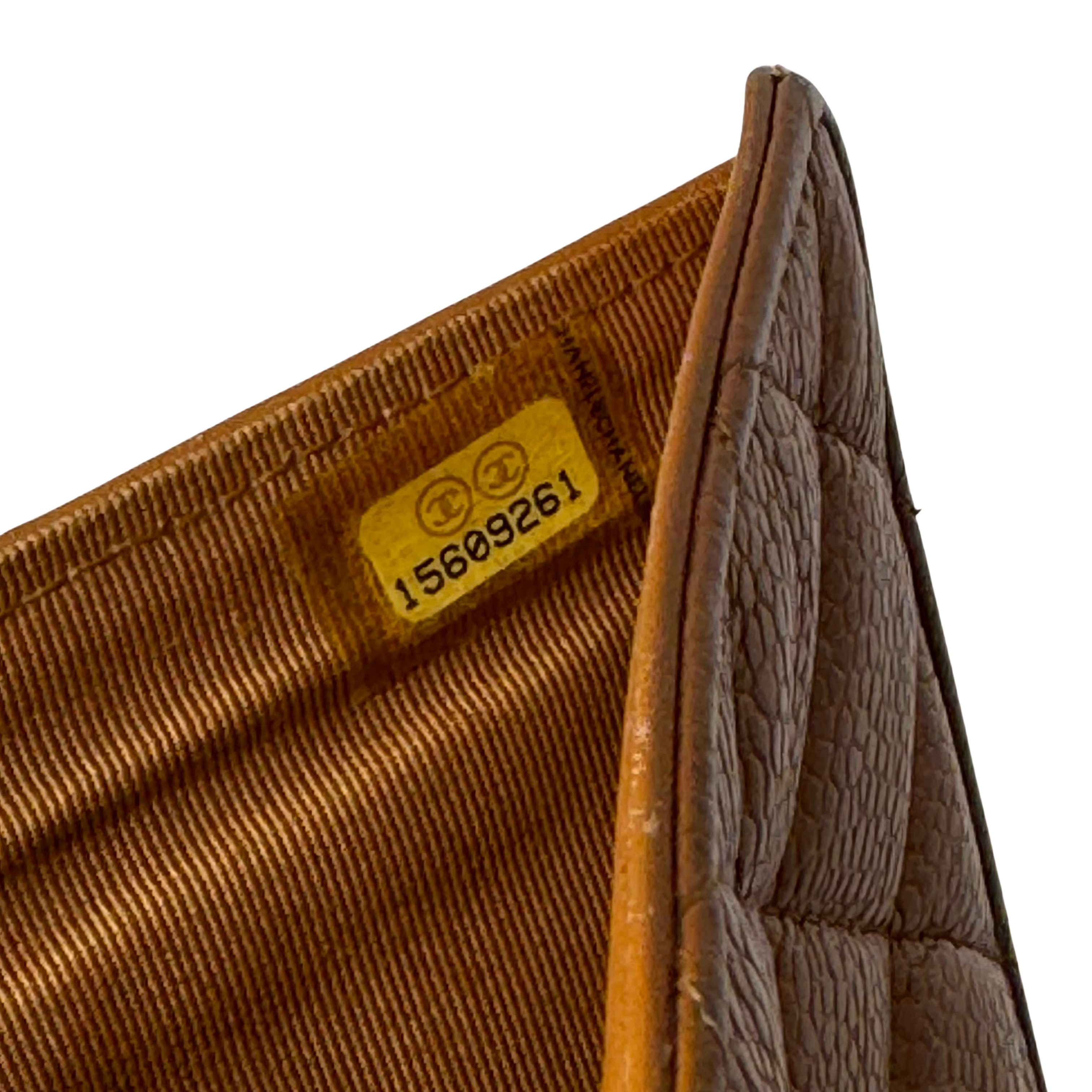 Chanel Grained Leather Wallet Brown