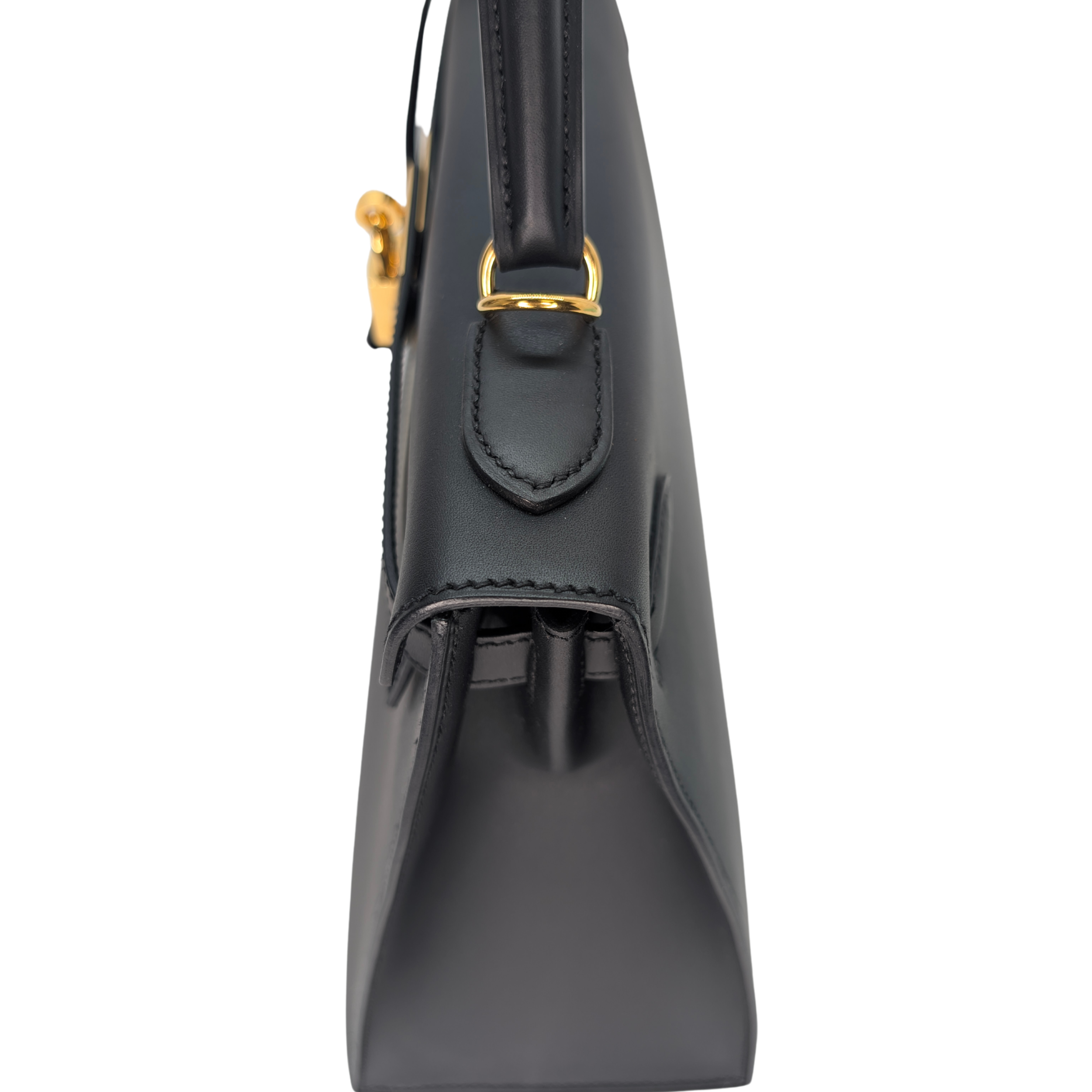 Hermes Kelly 32 Sellier Sombrero Box Leather GHW Matte Black X Stamp