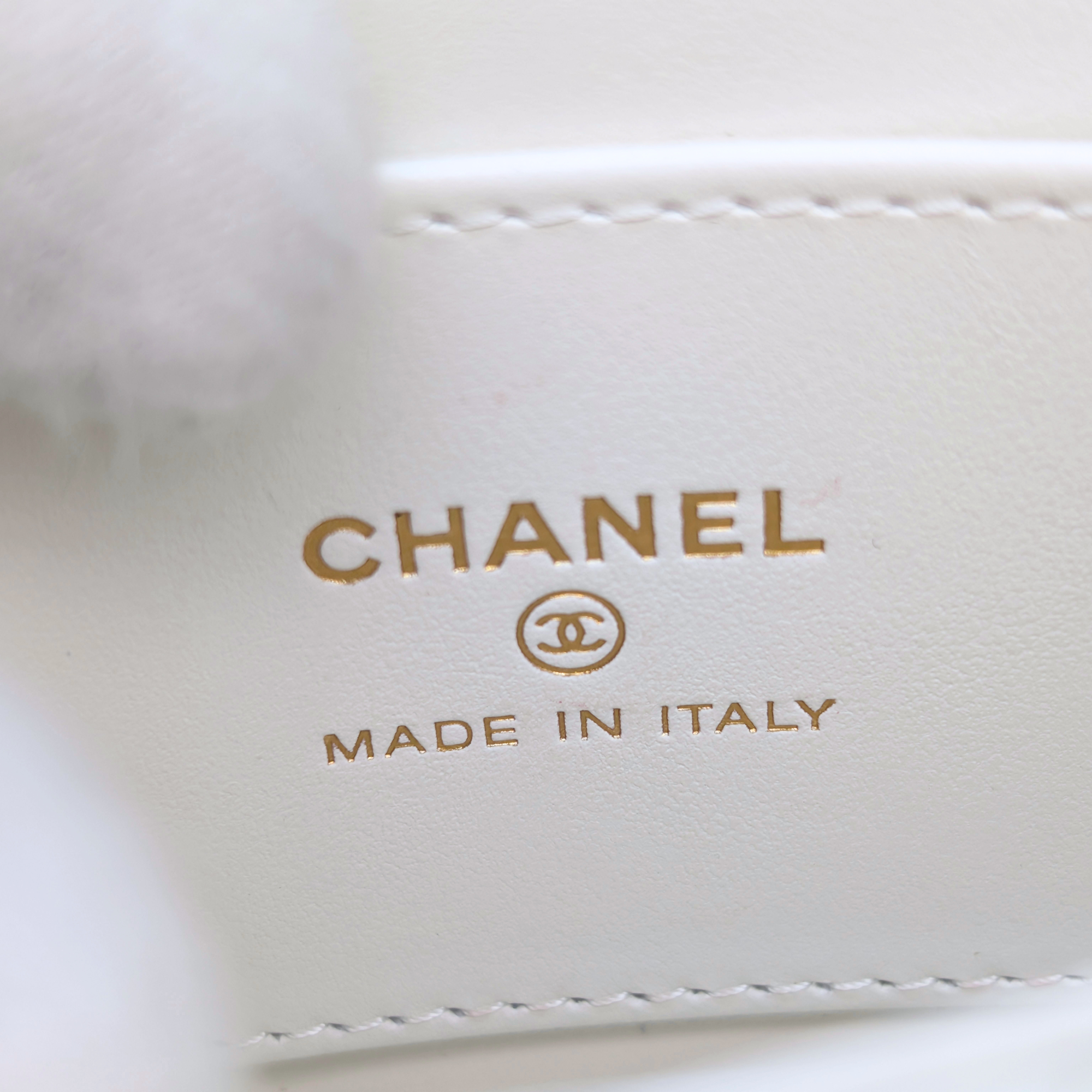 Chanel Nano Kelly Shopper Tote Bag White