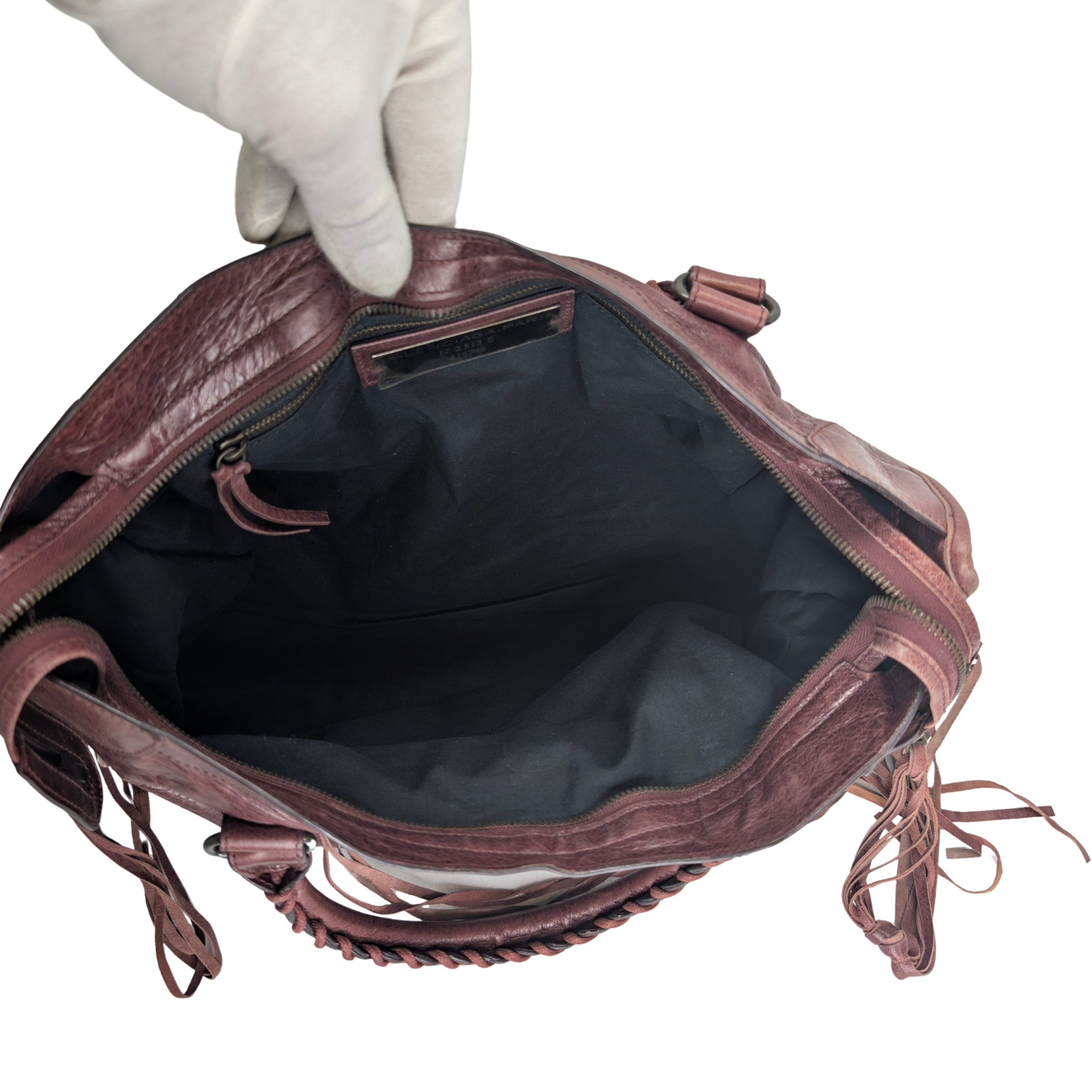 Balenciaga Motorcycle City Shoulder Bag Dark Burgundy