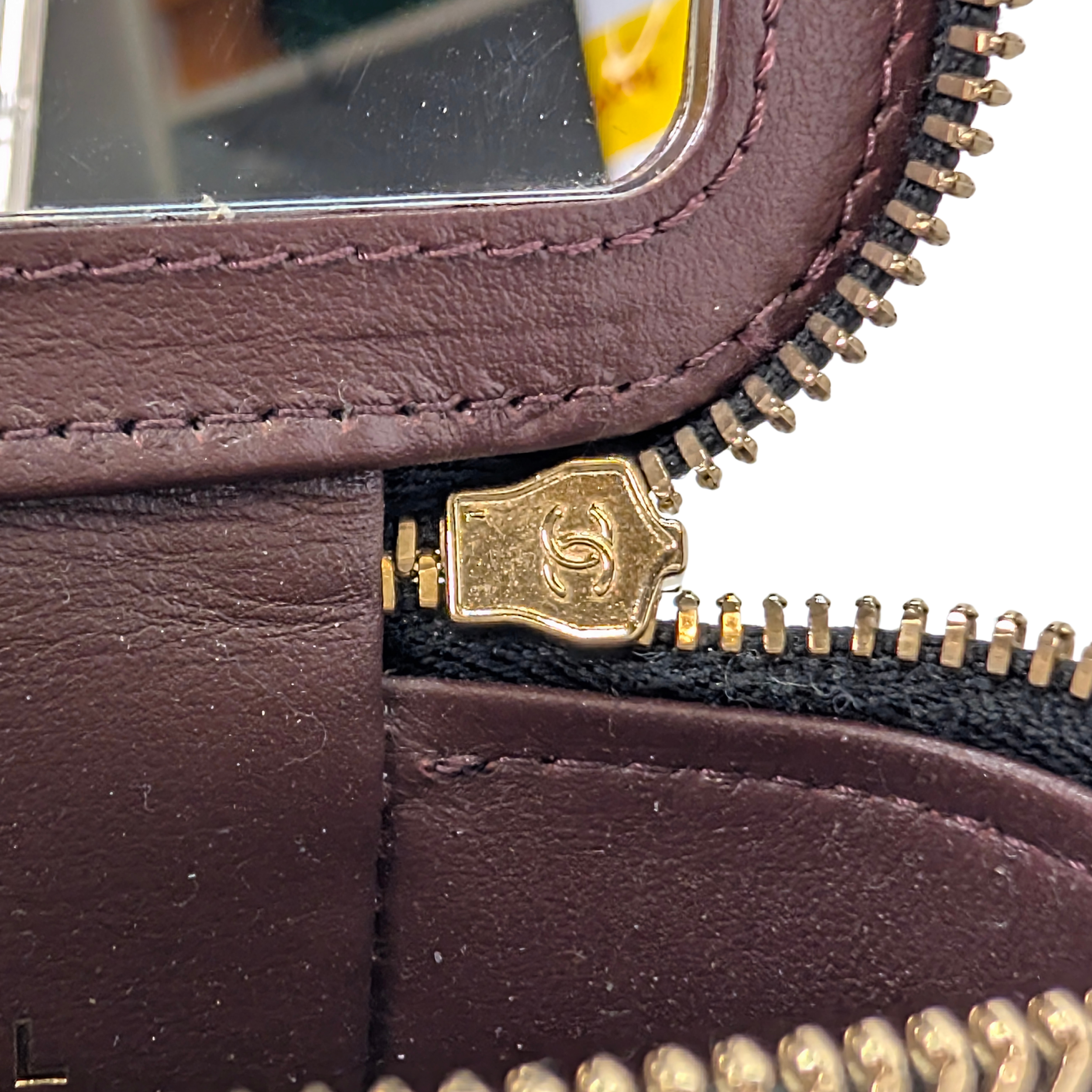 Chanel Caviar Quilted Small Vertical Coco Beauty Vanity Case with Chain Black