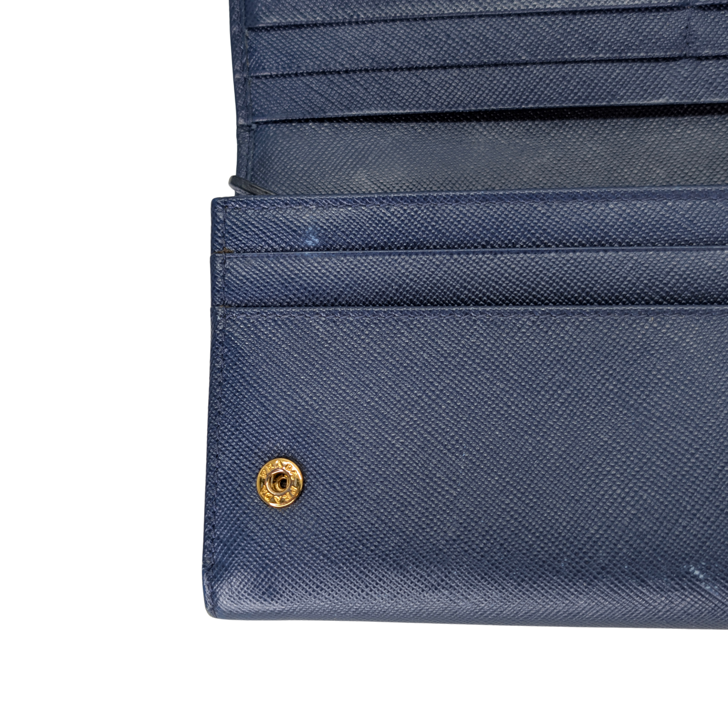 Prada Saffiano Leather Navy Blue Long Wallet