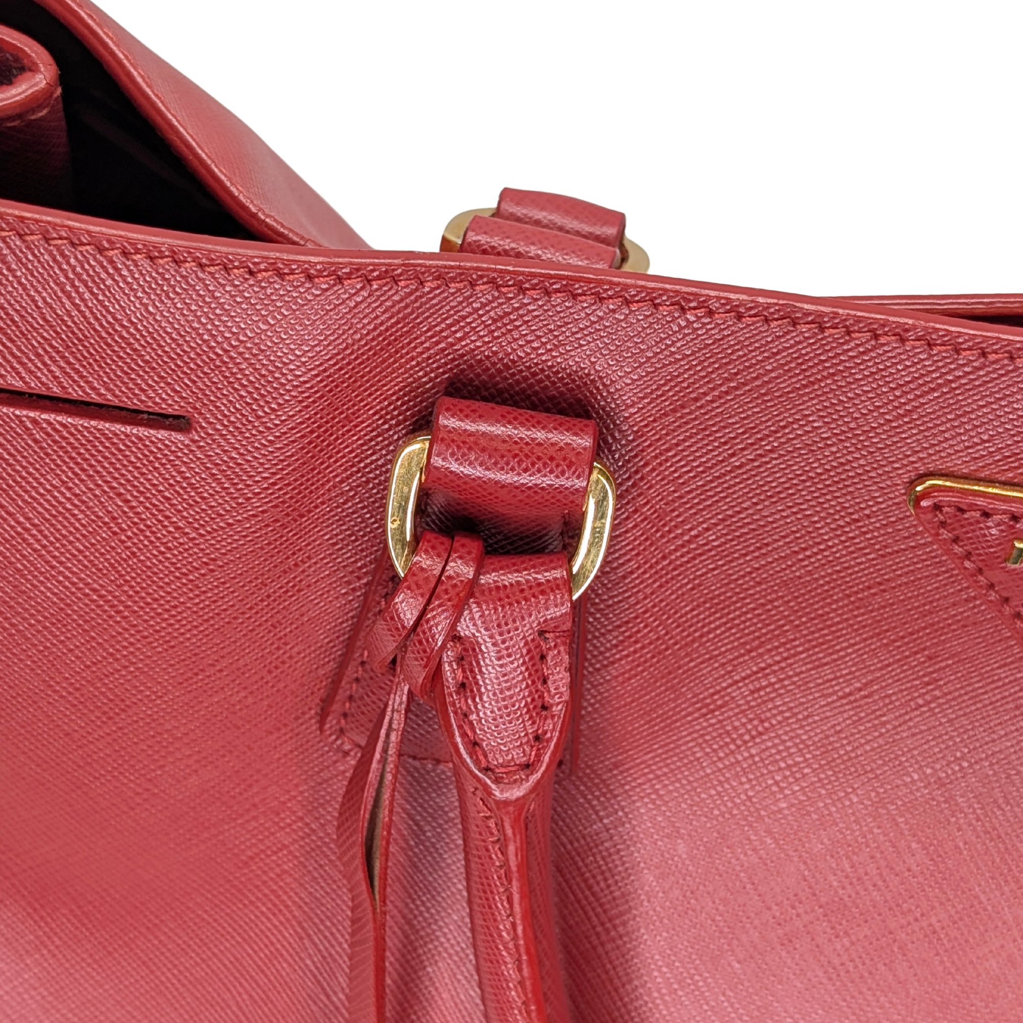 Prada Lux Open Saffiano Tote Bag Red