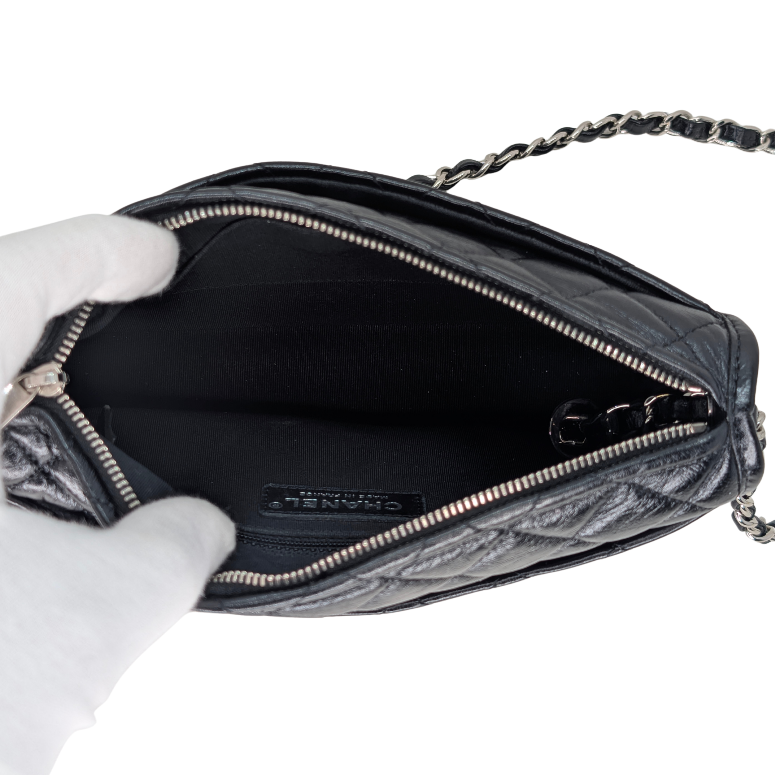 Chanel Clutch On Chain Camera Bag Aged Calfskin Black
