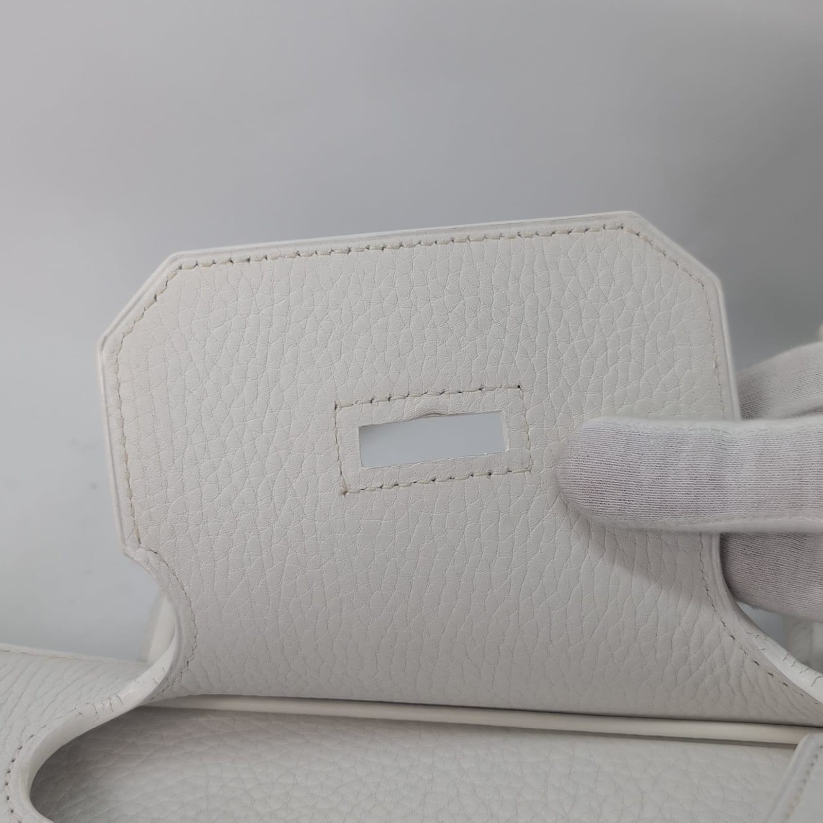 Hermès Birkin Shoulder 42 White Etoupe Clemence Palladium Hardware □J Stamp