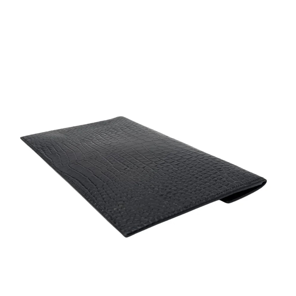 Saint Laurent Small Uptown Pouch In Crocodile-Embossed Leather Black - Lost Designer