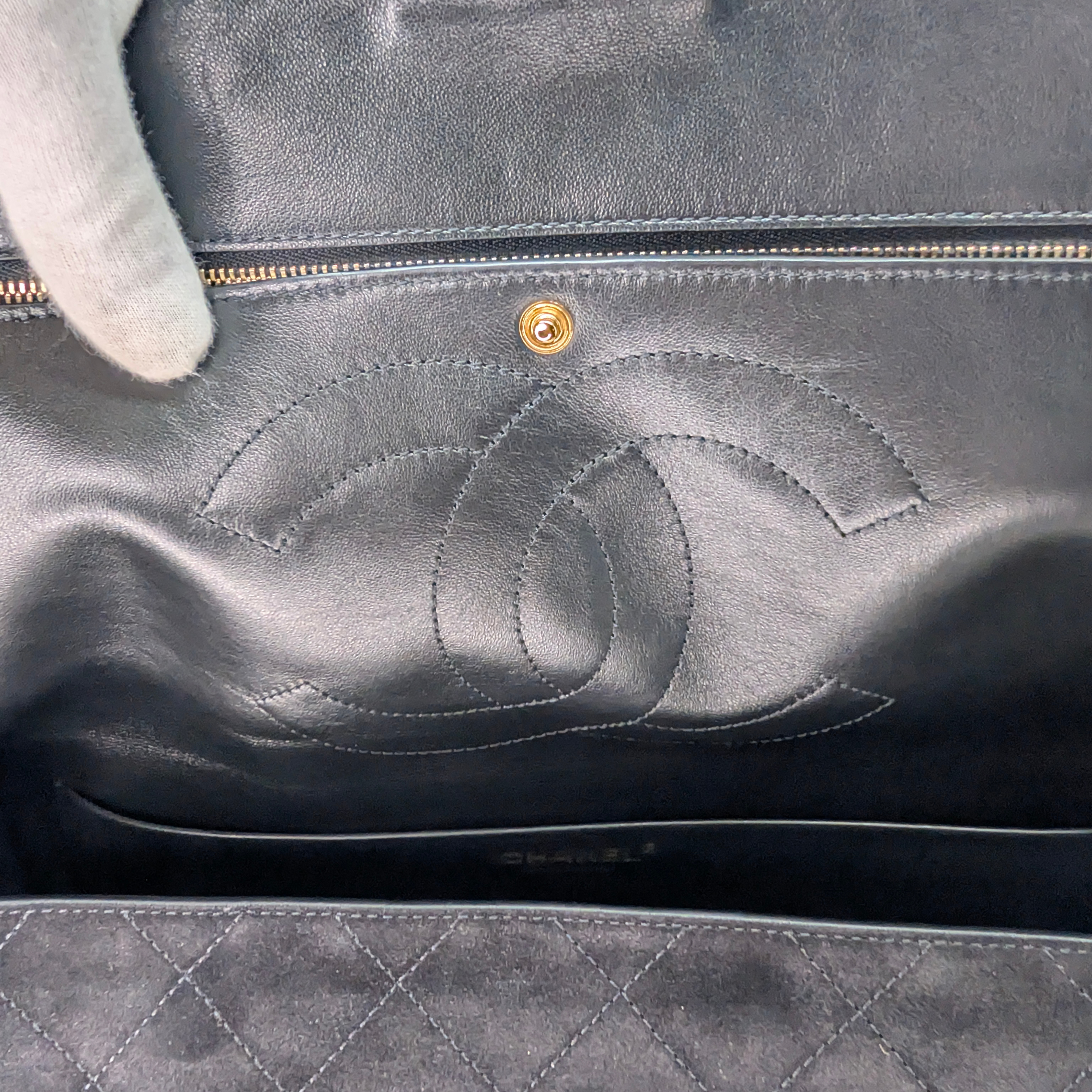Chanel Suede Calfskin Souplissimo Maxi Flap Bag Black