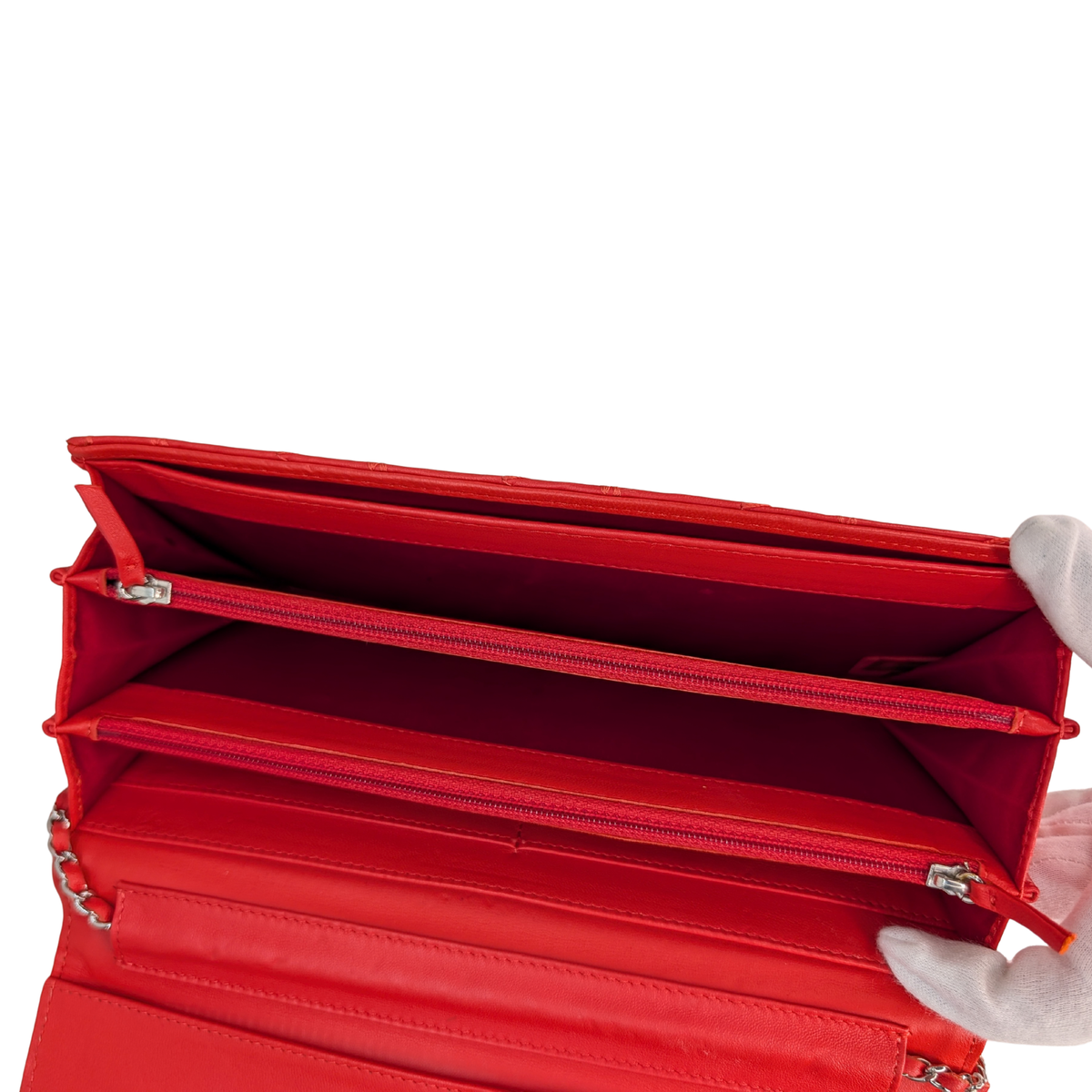 Chanel CC Quilted Lambskin Ultimate Stitch Flap Wallet On Chain Red