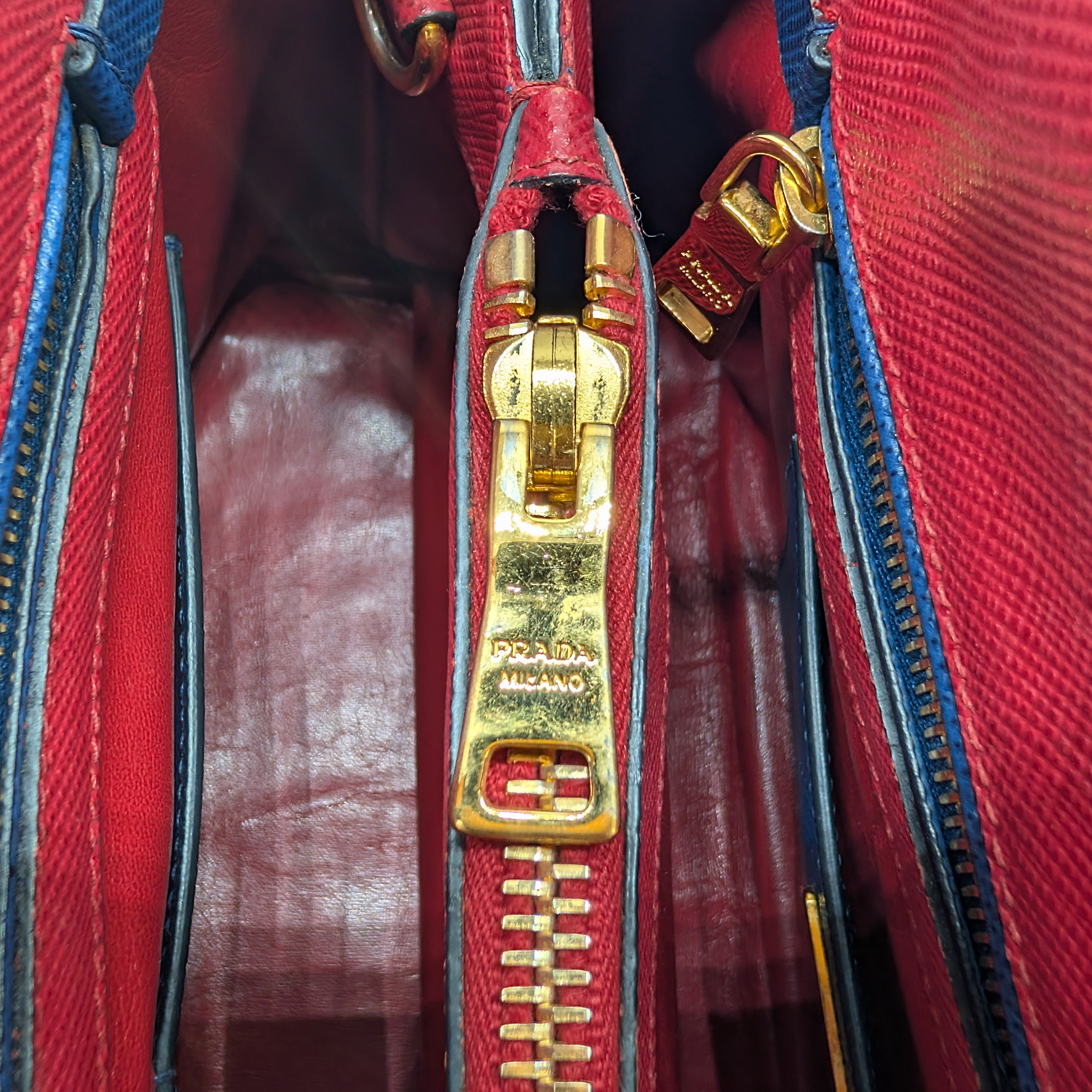 Prada Saffiano Cuir Tote Bag Navy Blue