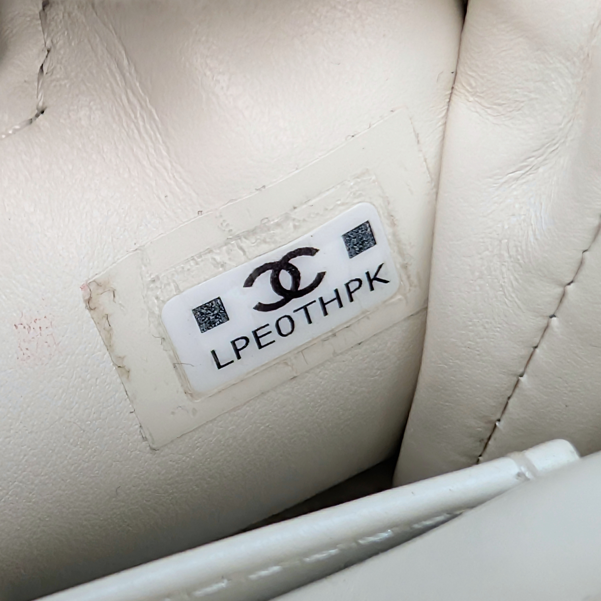 Chanel Nano Kelly Shopper Tote Bag White