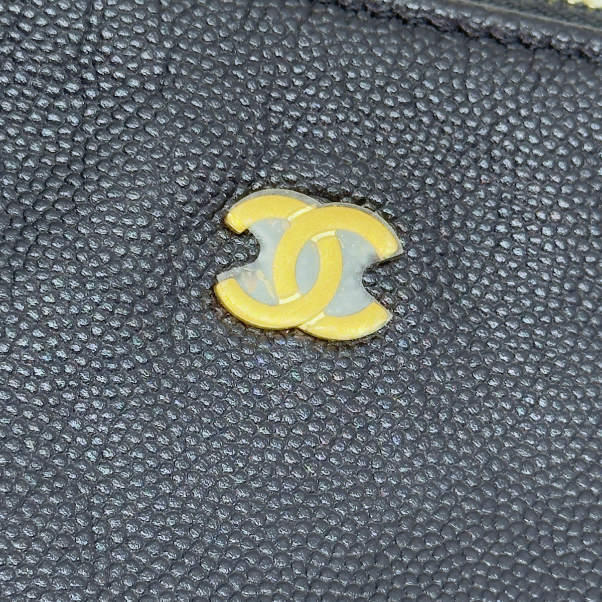 Chanel 25 Medium Caviar Leather Shoulder Bag Navy