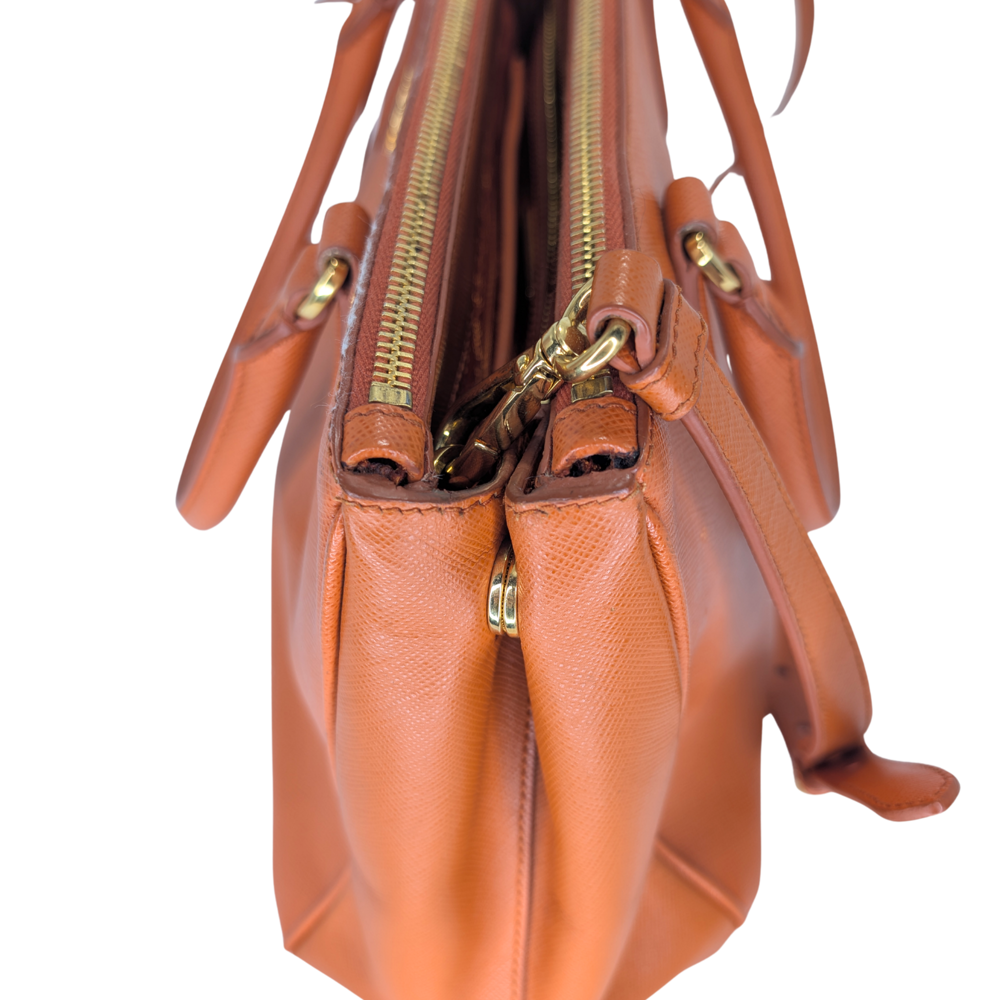 Prada Galleria Handbag Saffiano Leather Orange