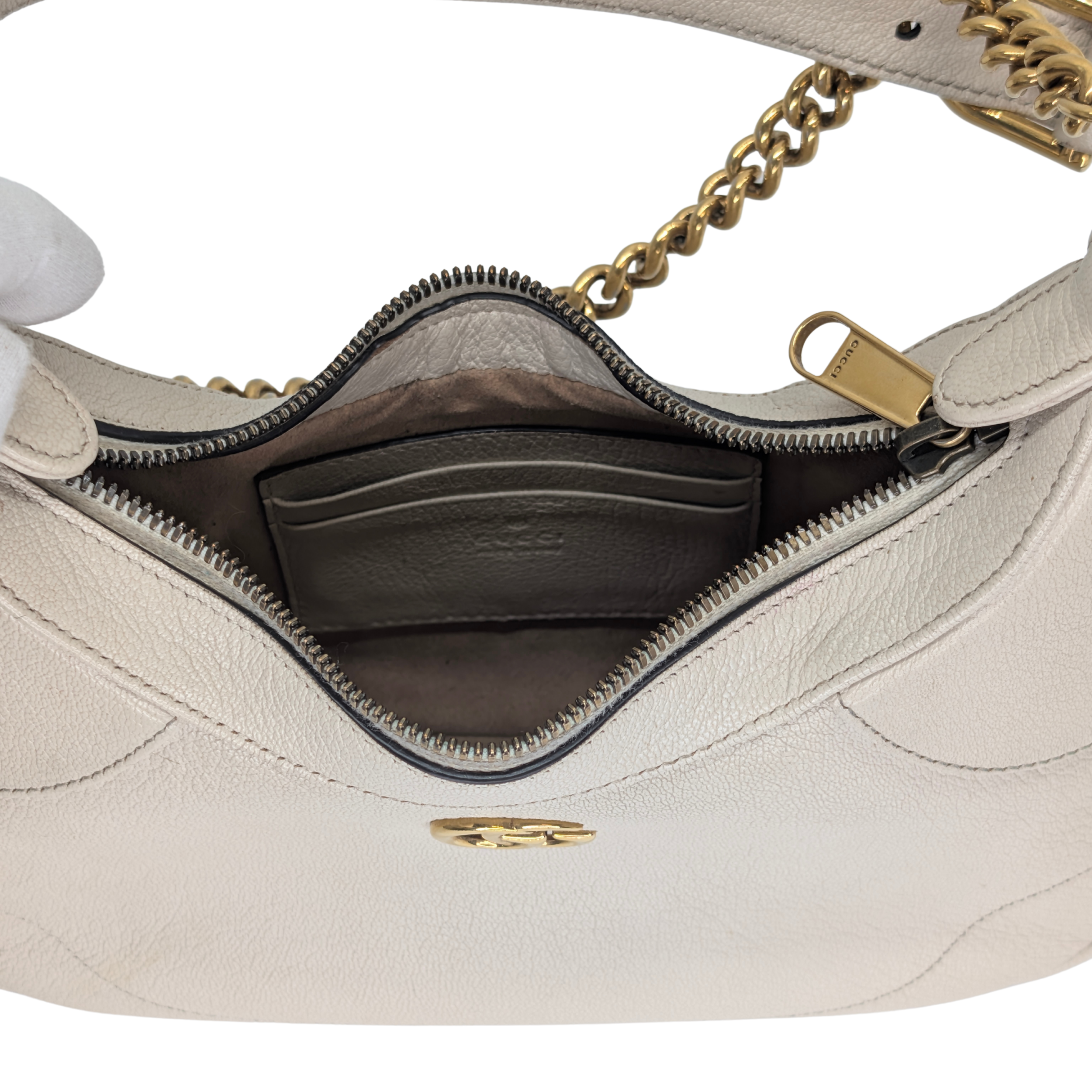 Gucci Aphrodite small shoulder Bag Leather Beige