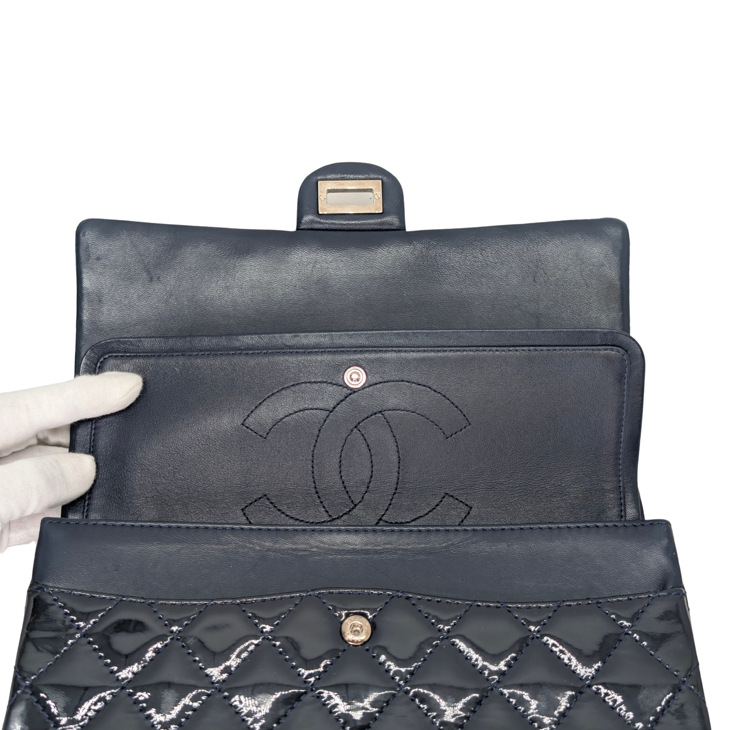 Chanel 2.55 Reissue 226 Patent Forest Green Bag