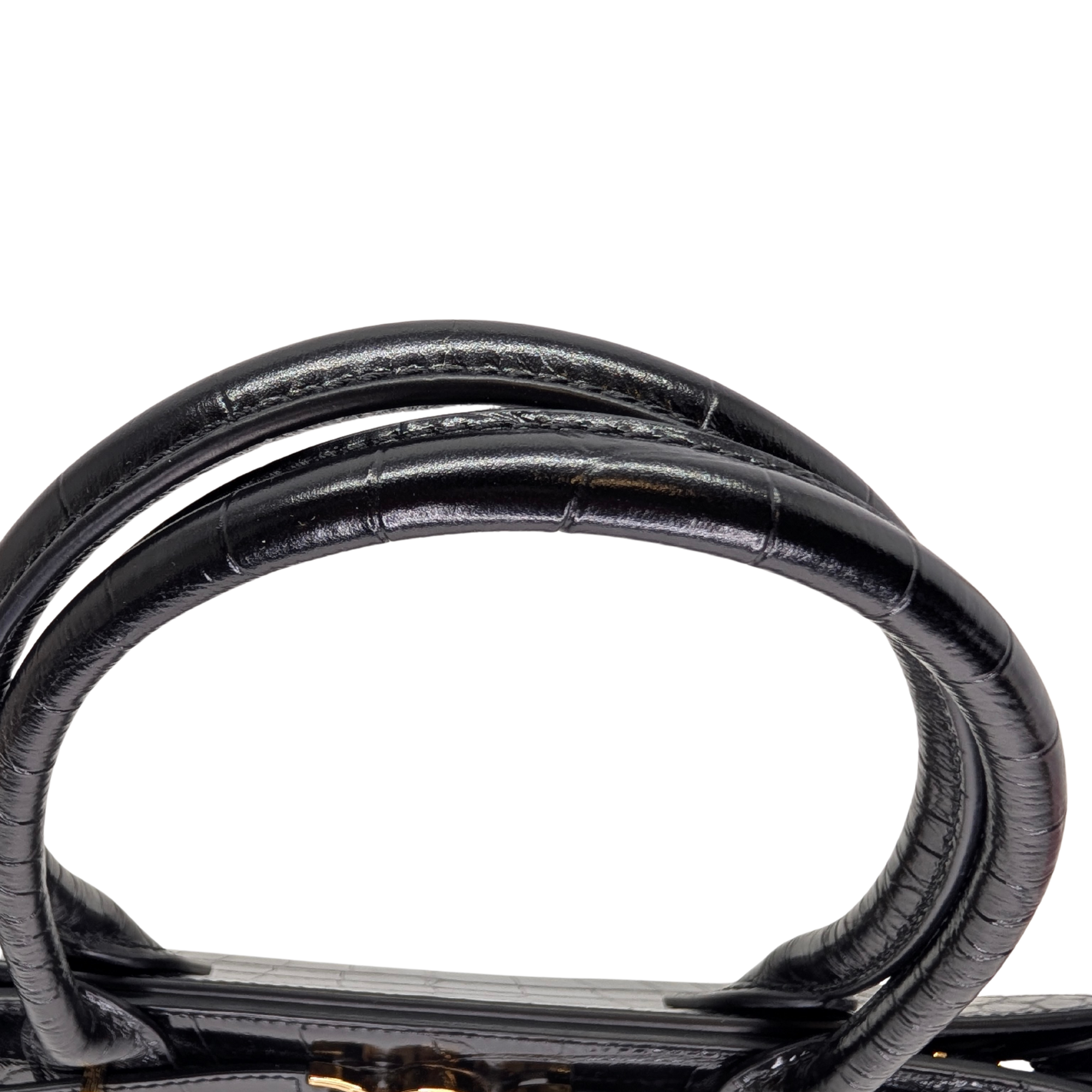 Versac Croc-Effect Medusa '95 Tote Bag Black