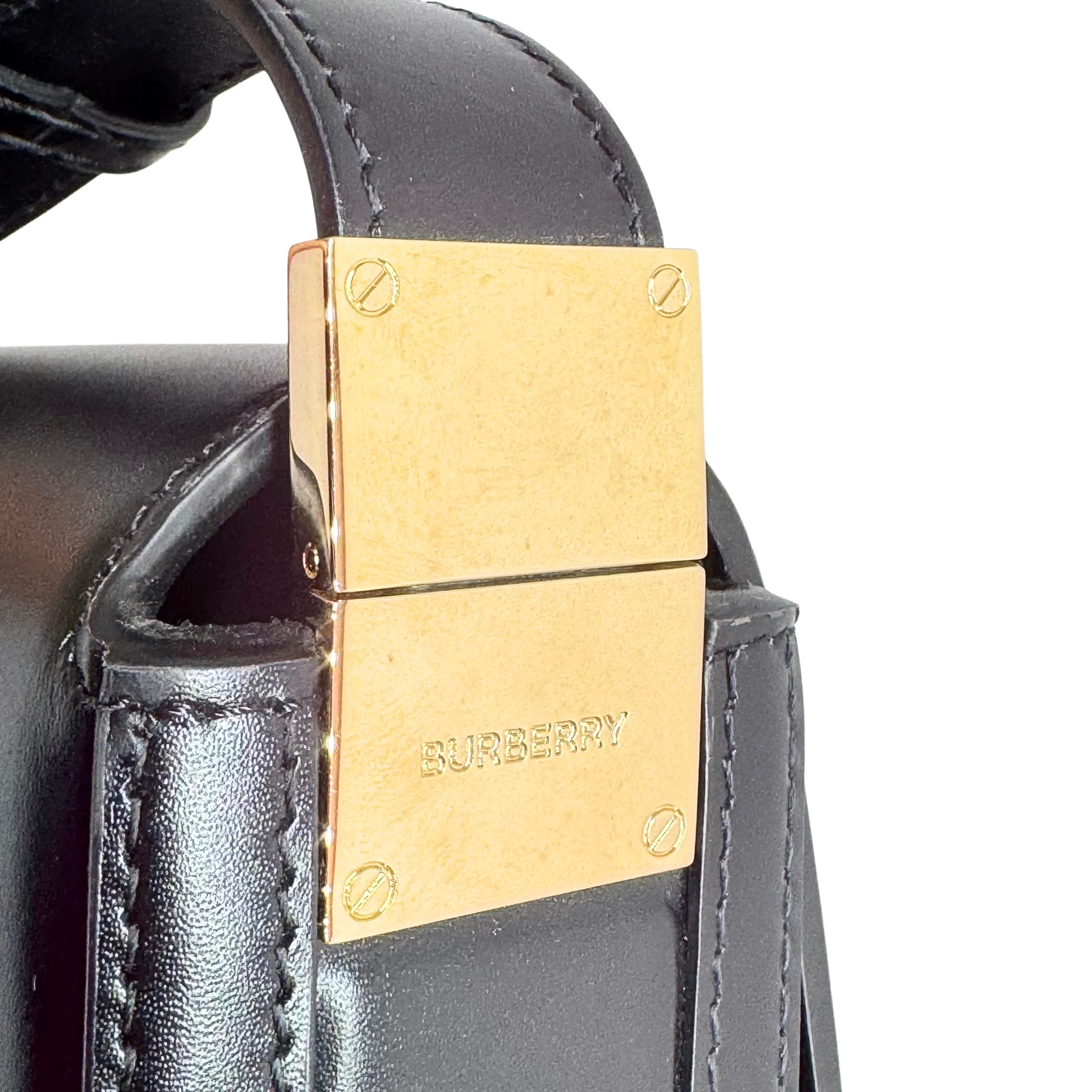 Burberry Small Olympia Handbag Leather Black - Lost Designer