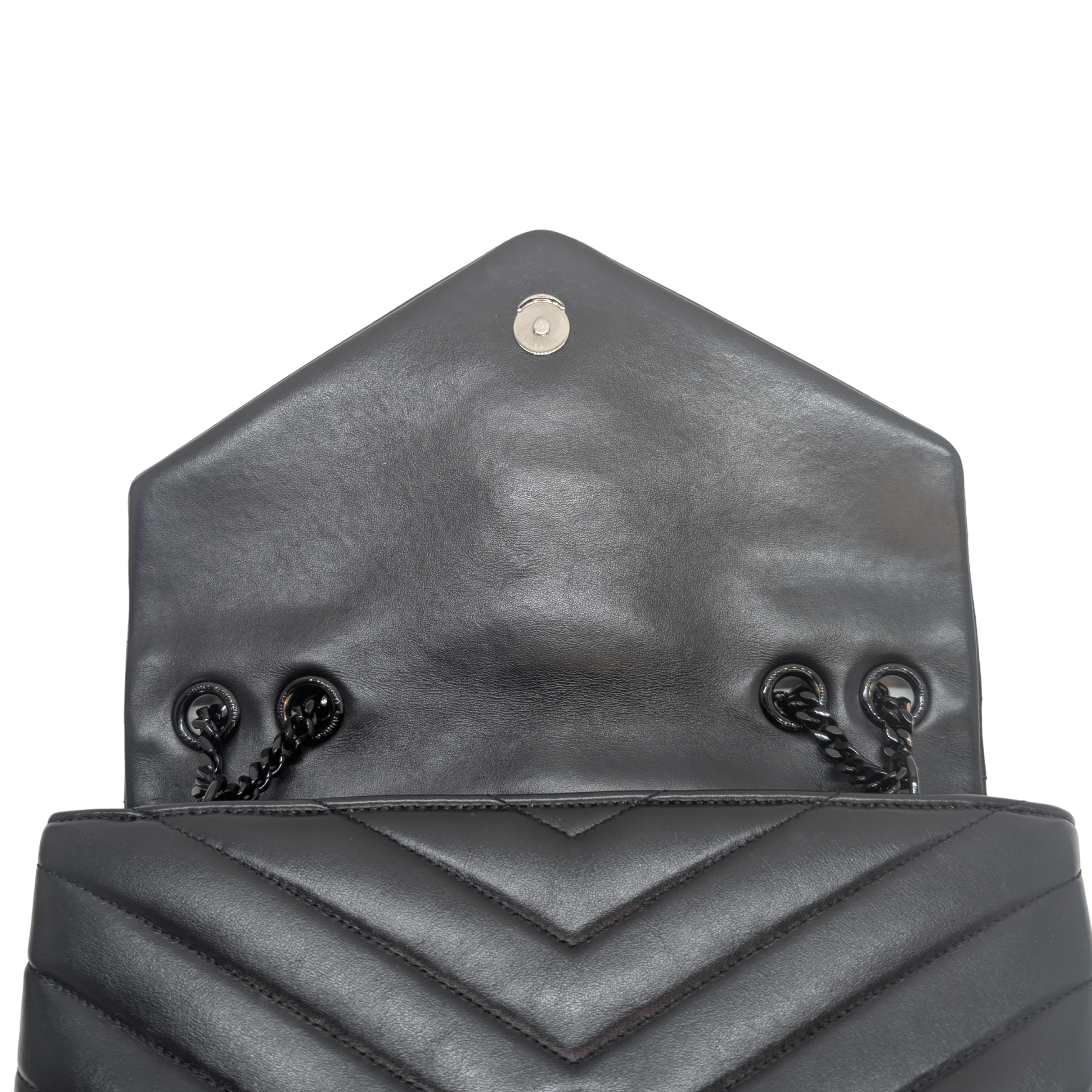 Yves Saint Laurent YSL Loulou Toy Medium Shoulder Bag Black