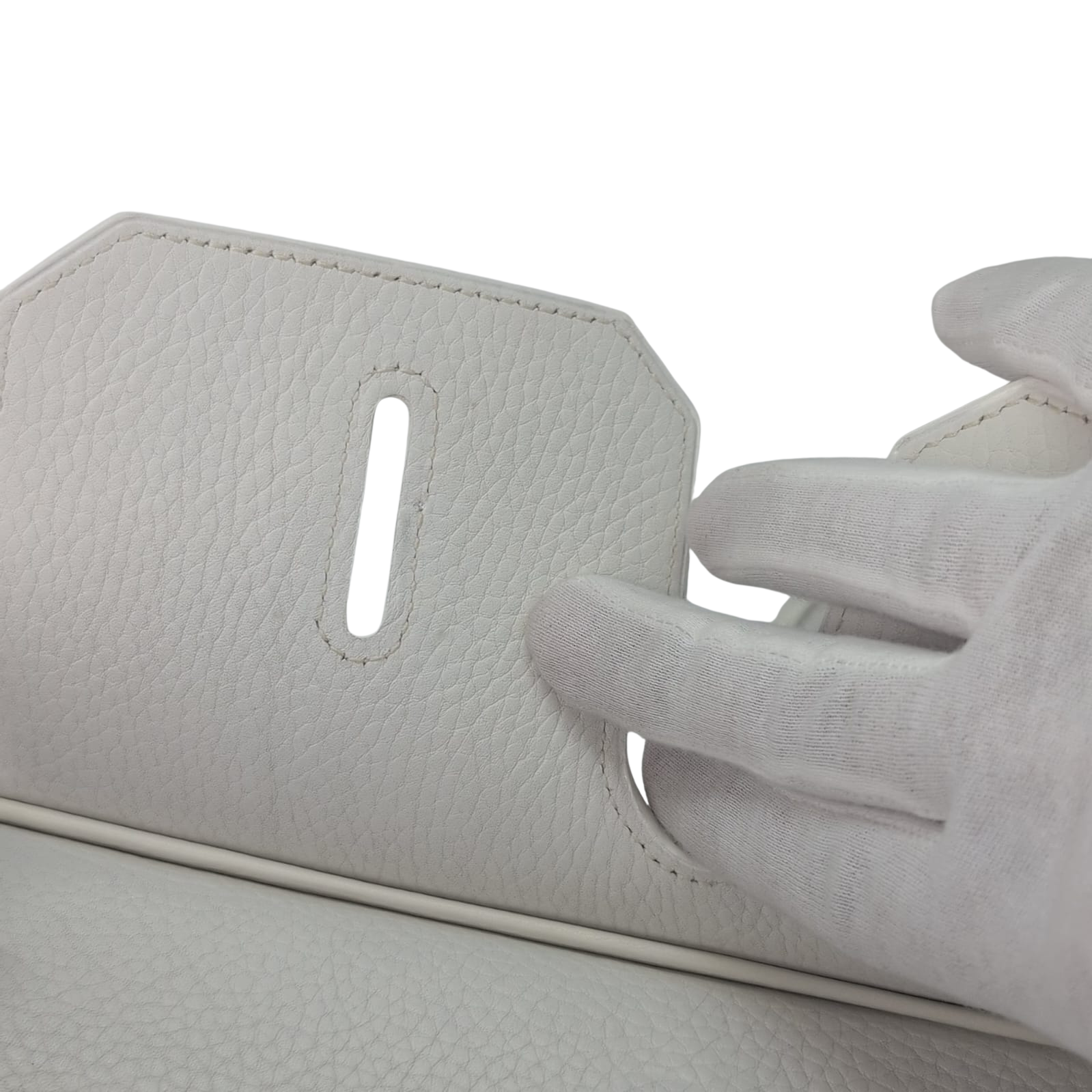 Hermès Birkin Shoulder 42 White Etoupe Clemence Palladium Hardware □J Stamp