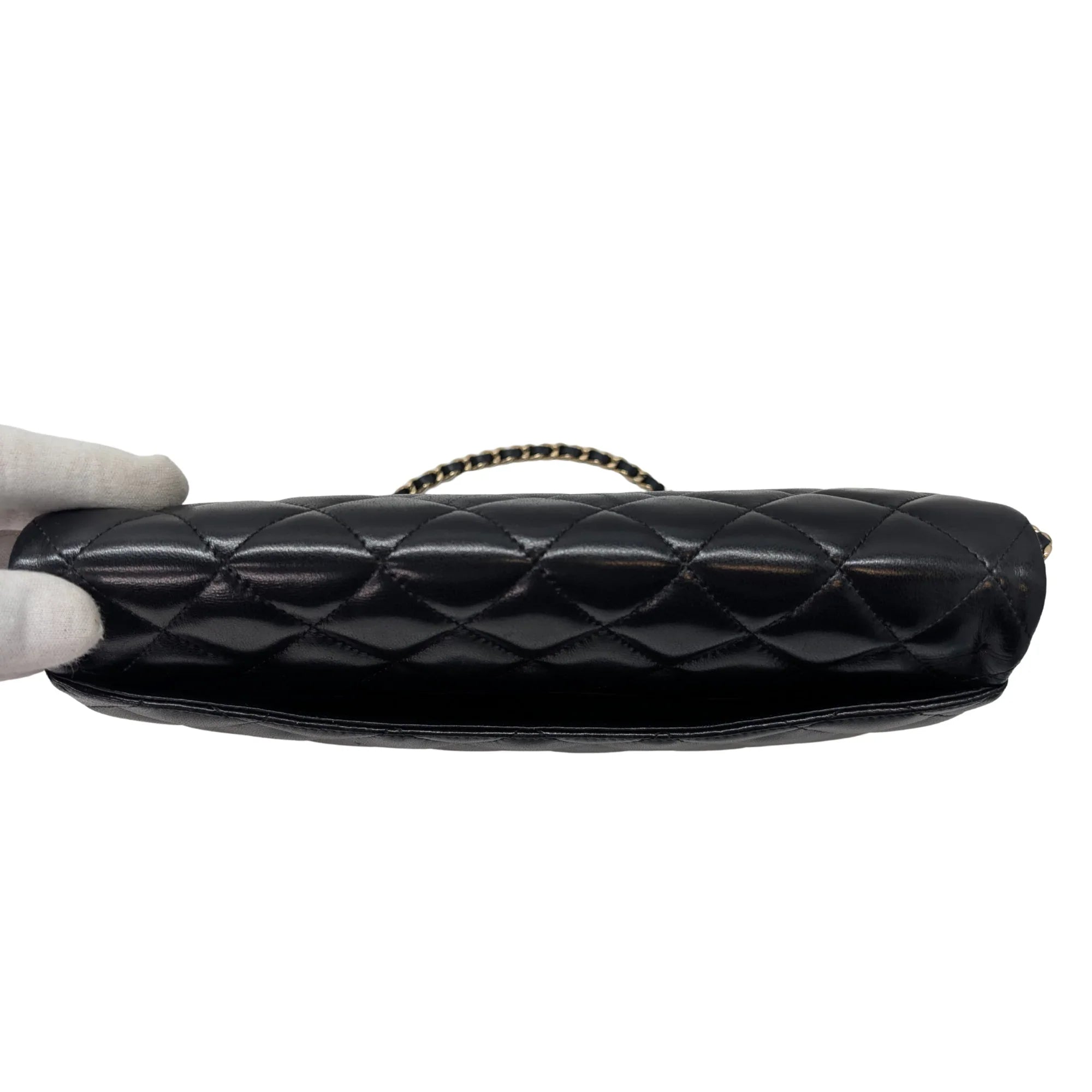 Chanel Classic Quilted Clutch With Chain Black - Lost Designer