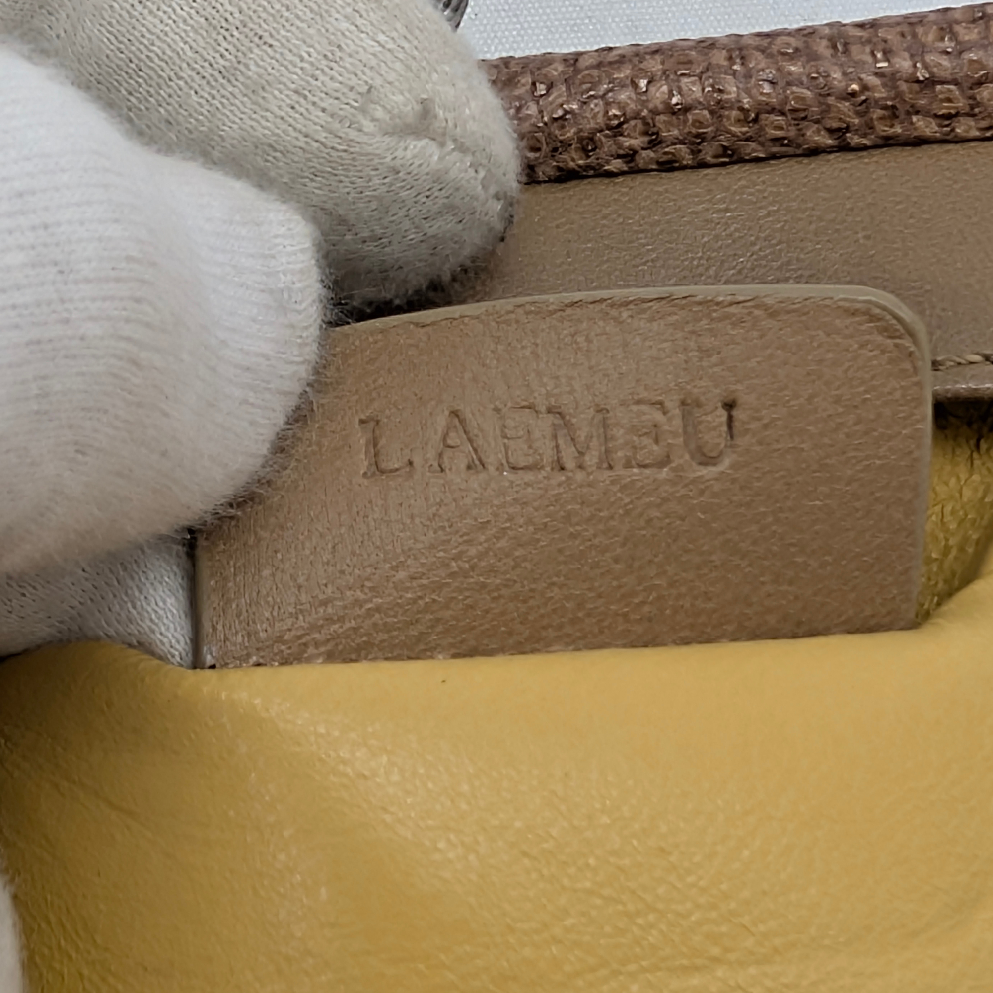 Bvlgari Lizard Skin Handbag Beige