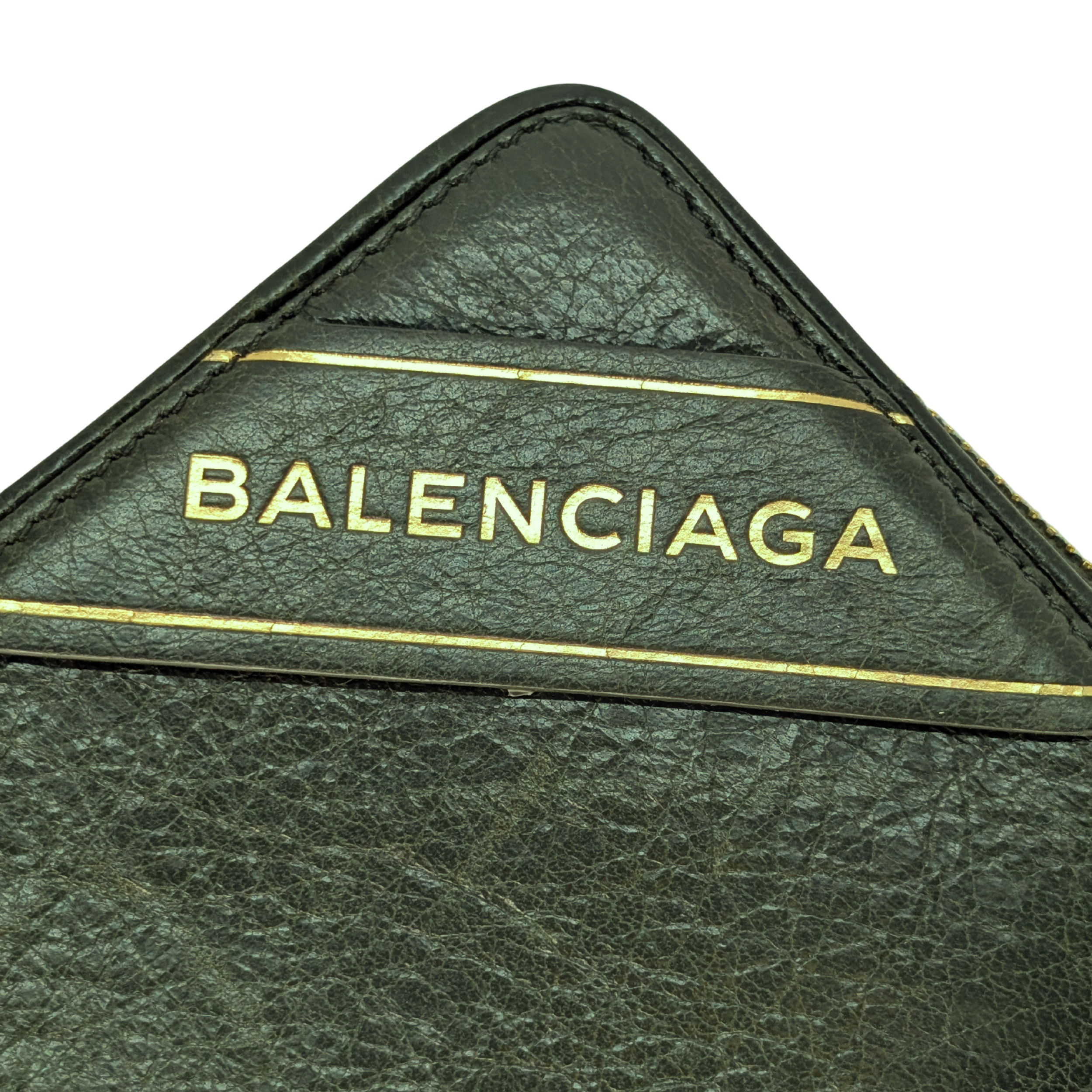 Balenciaga Zip Around Long Wallet Olive Green