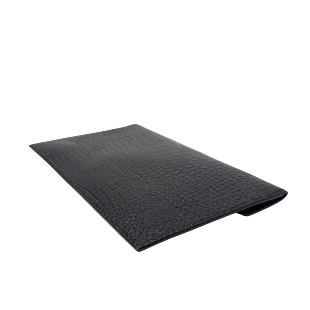 Saint Laurent Small Uptown Pouch In Crocodile-Embossed Leather Black - Lost Designer