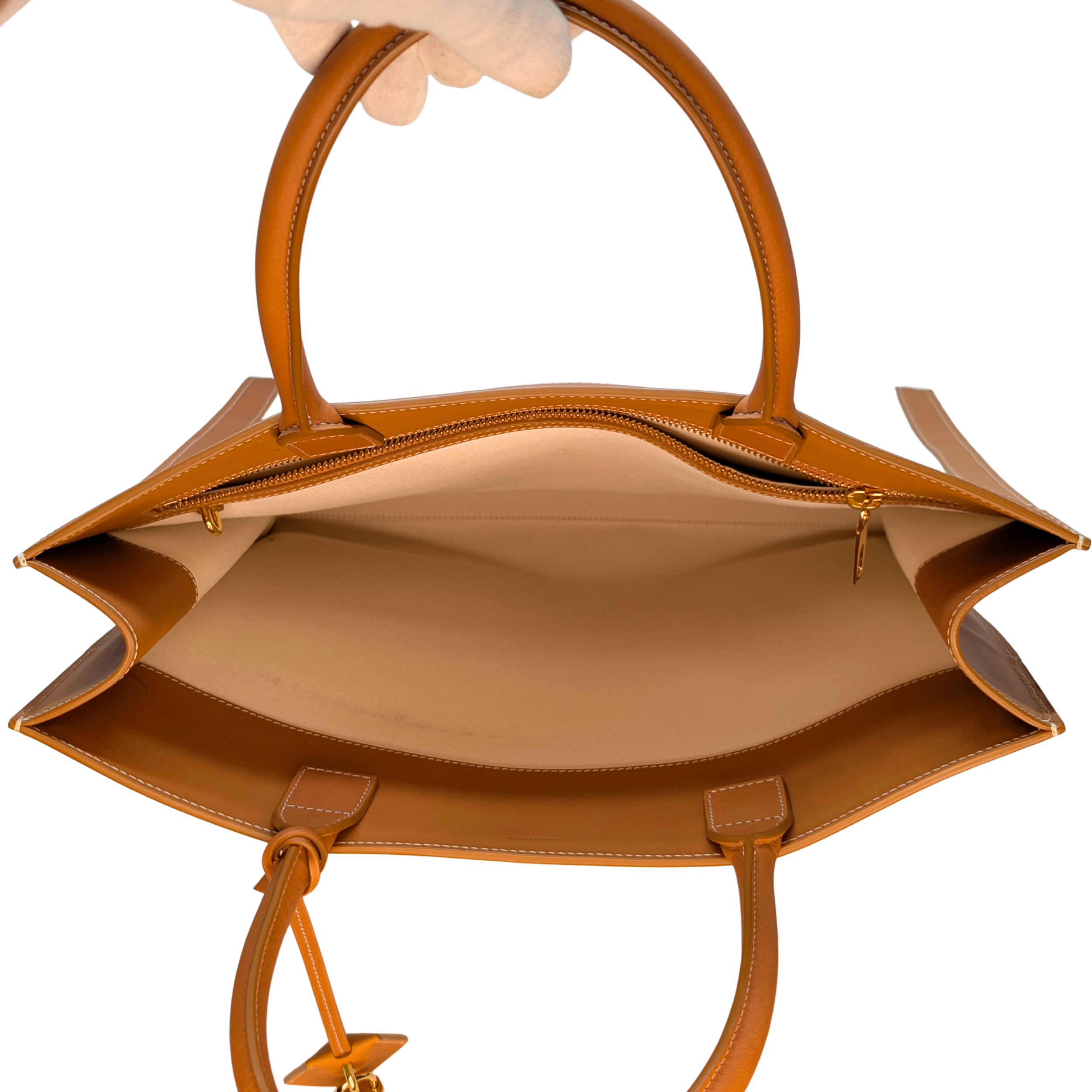 Celine Leather X Canvas Cabas Vertical Tote Bag Large