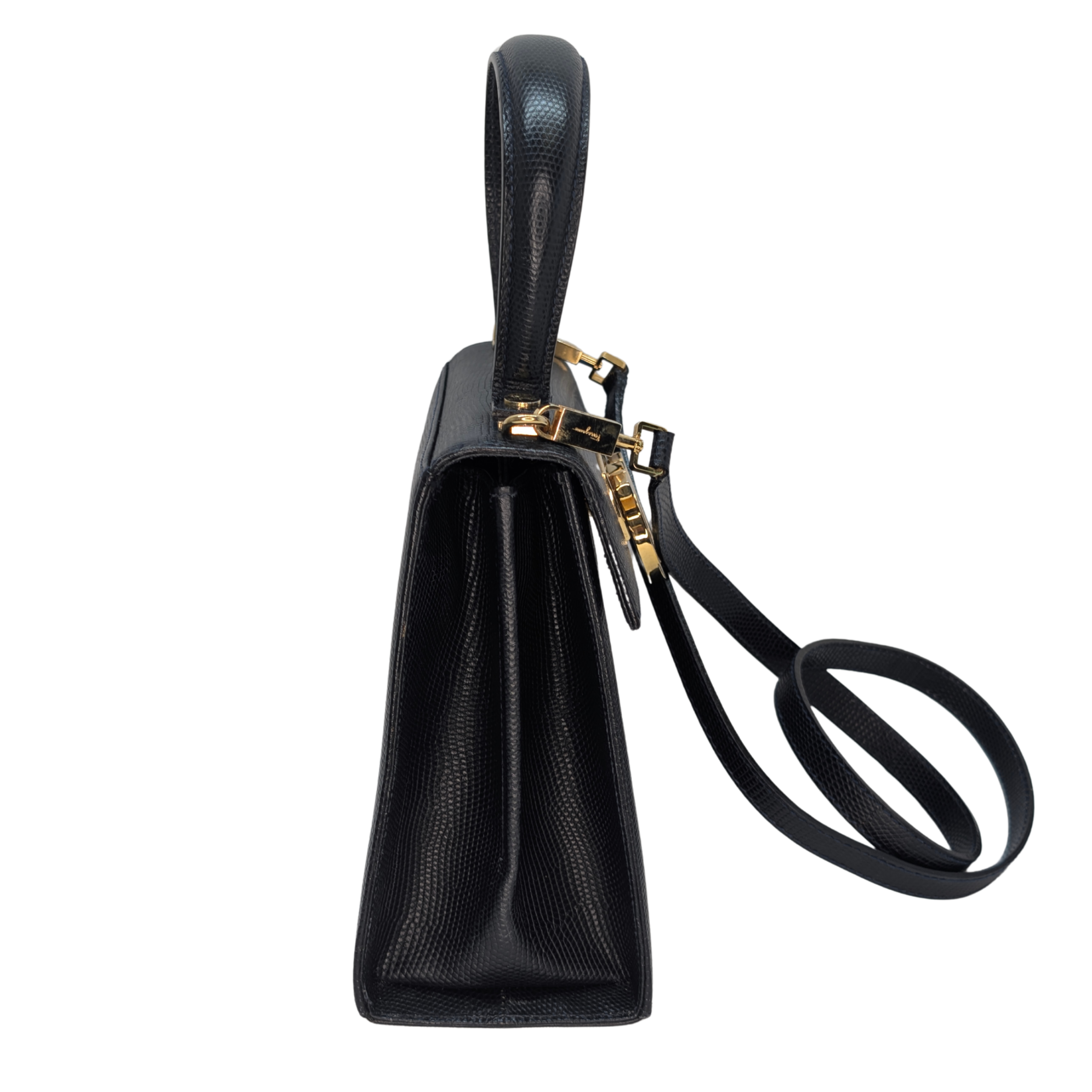 Salvatore Ferragamo Lizard Gancini Iconic Top Handle Bag