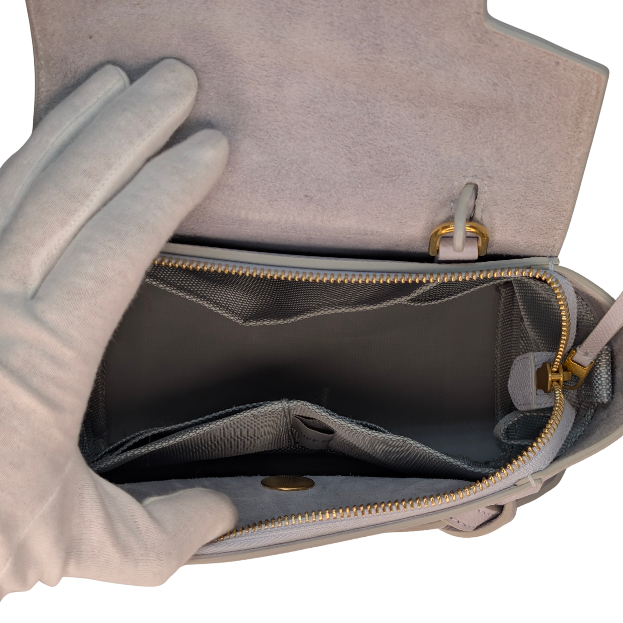 Celine Nano Grained Calfskin Belt Bag Pearl Blue