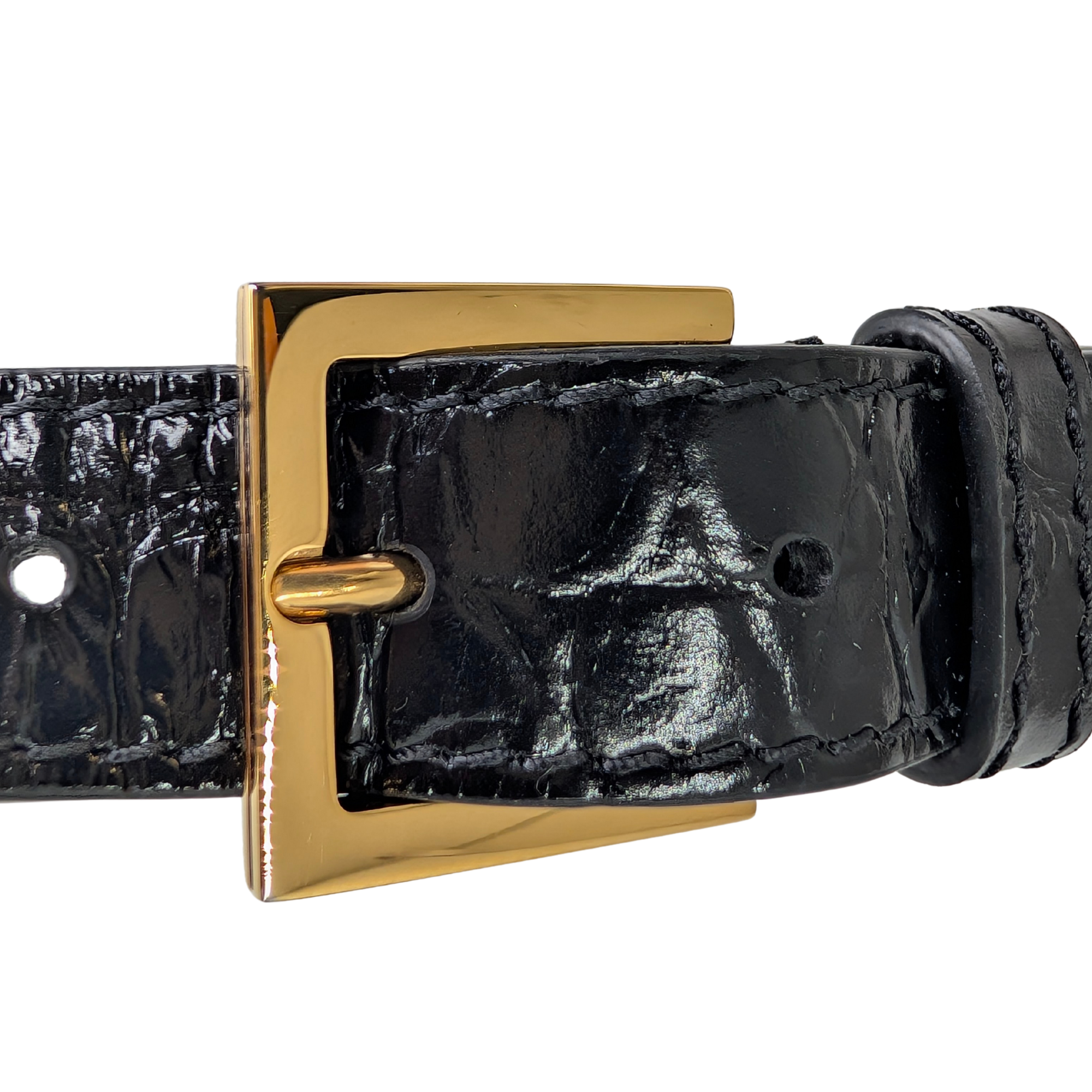 Versac Croc-Effect Medusa '95 Tote Bag Black