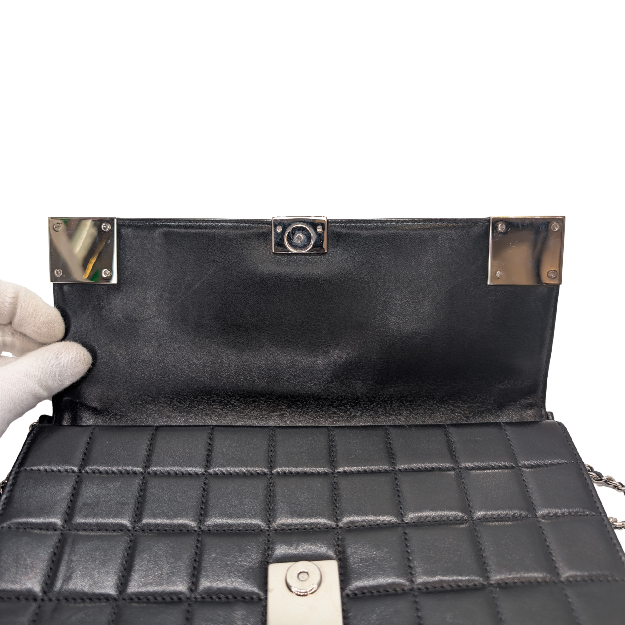 Chanel Chocolate Bar WOC Black/Silver Shoulder Bag