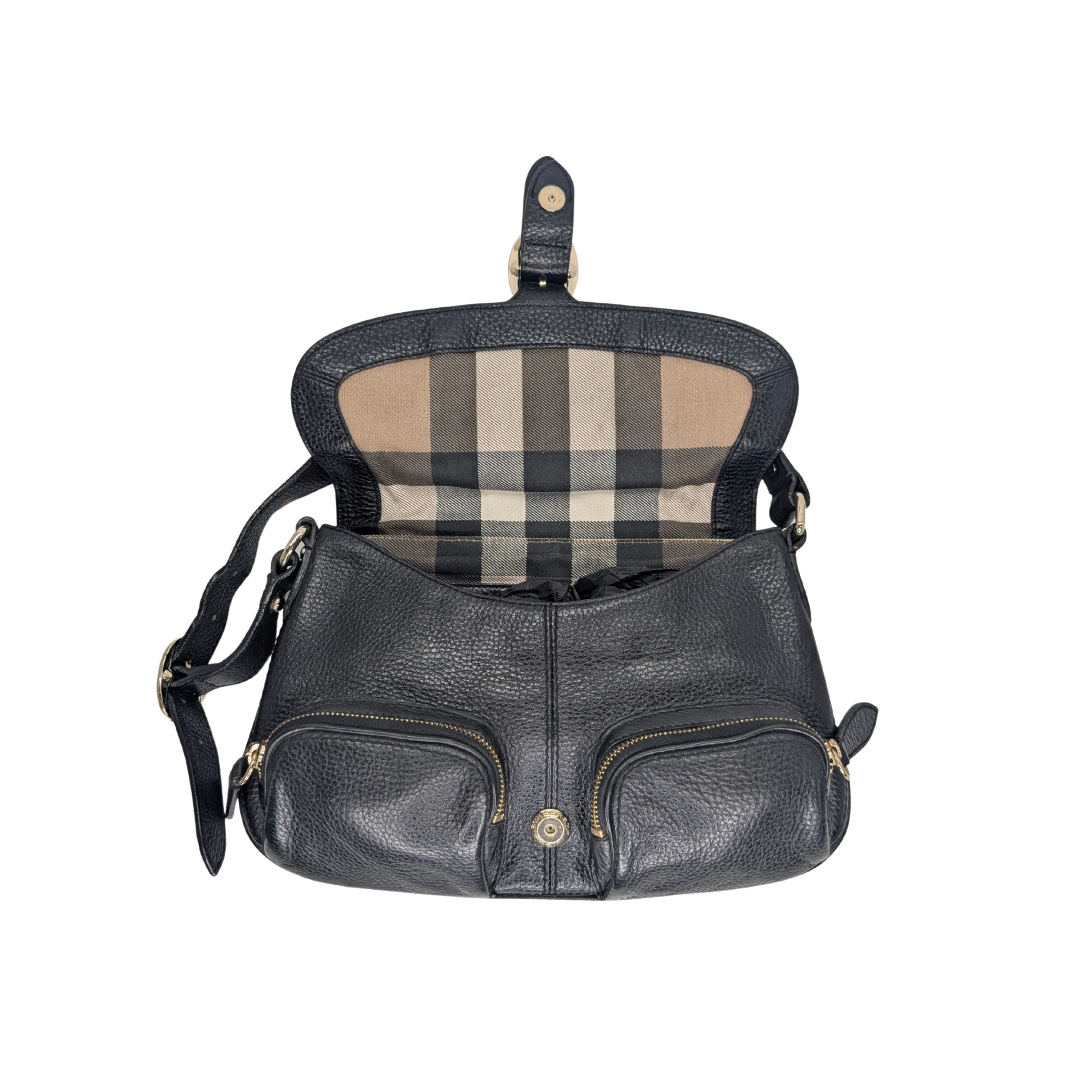 Burberry Leather Shoulder Bag Black