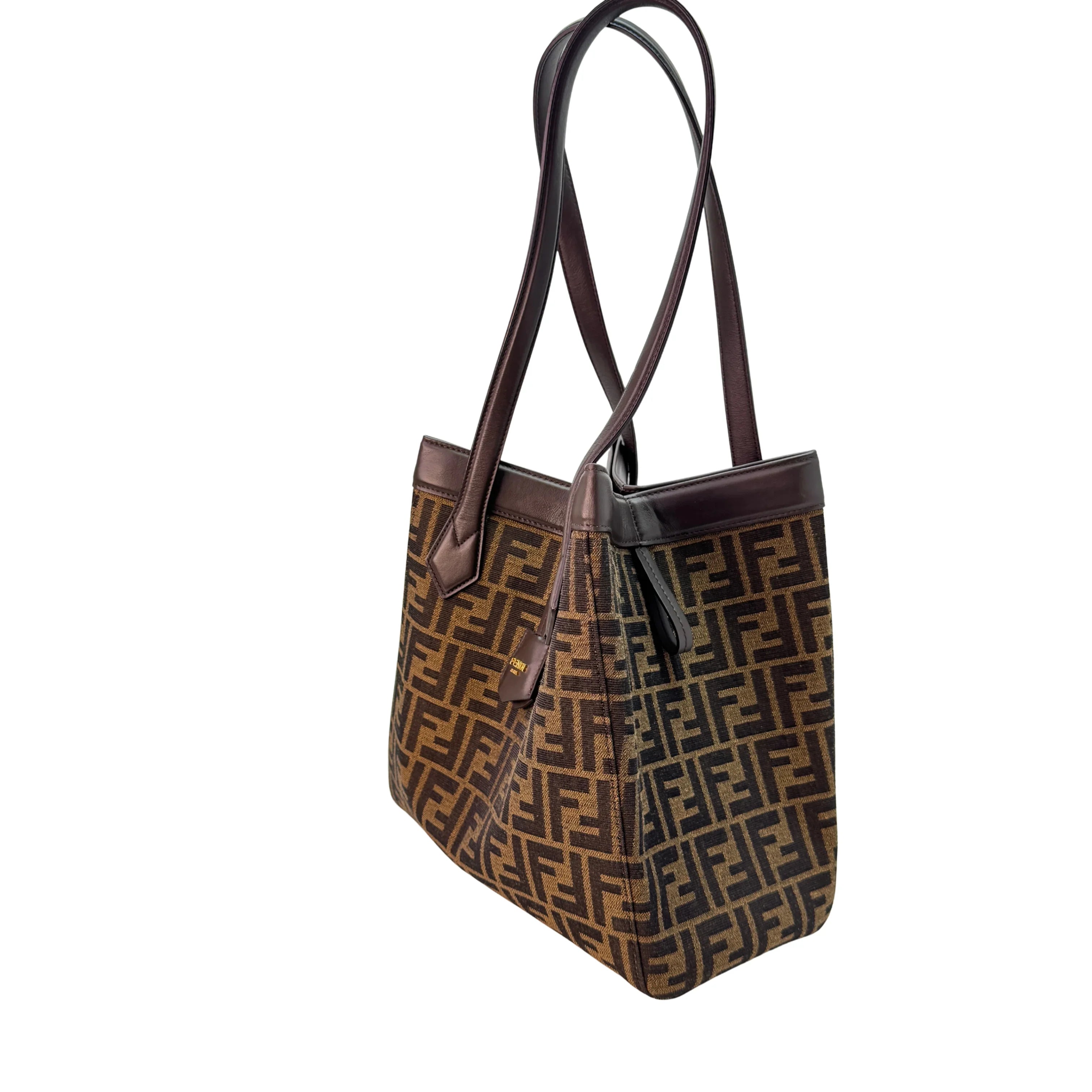 Fendi Origami Medium Fabric Tote Bag Brown - Lost Designer