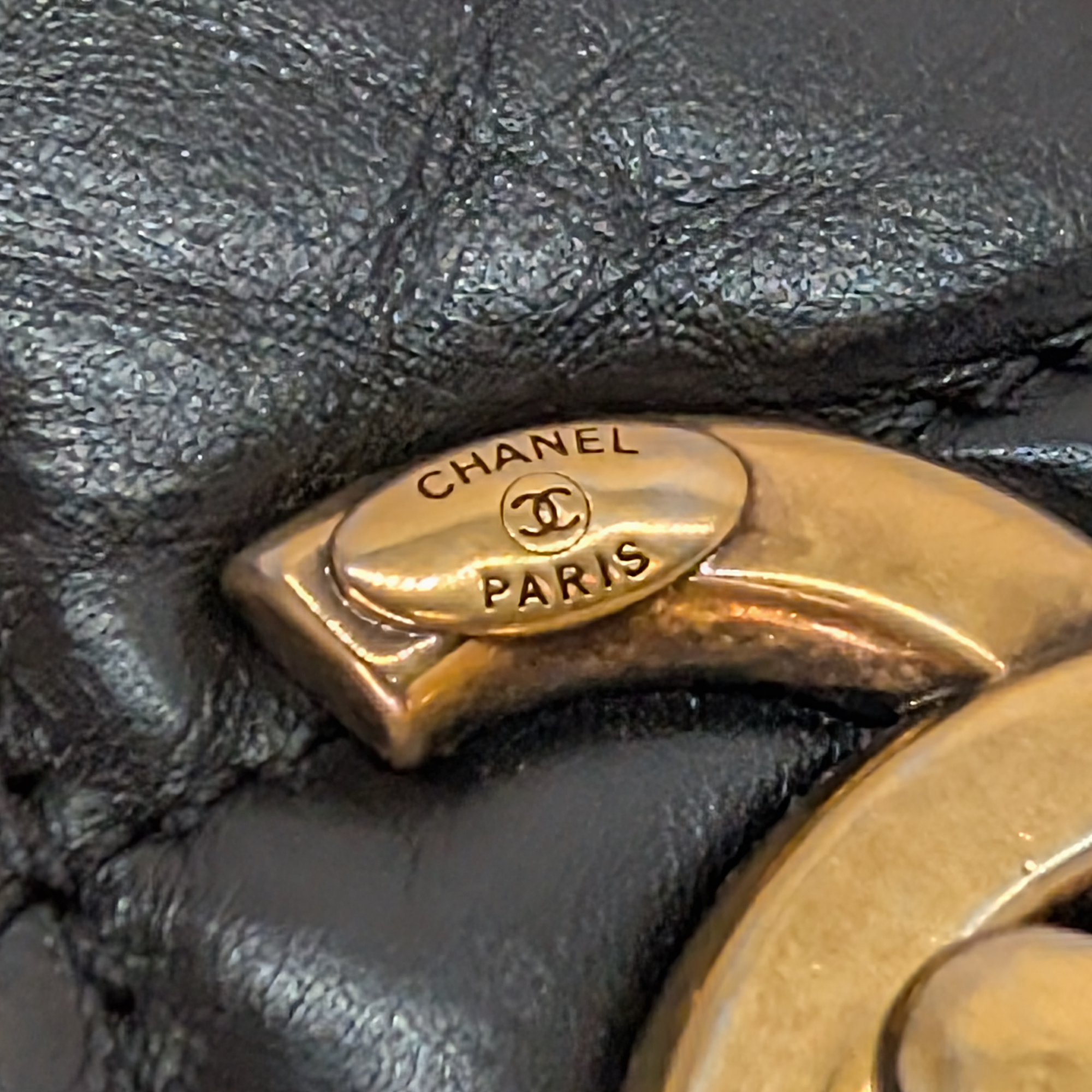 Chanel Pondicherry Flap Medium Handbag Leather Black